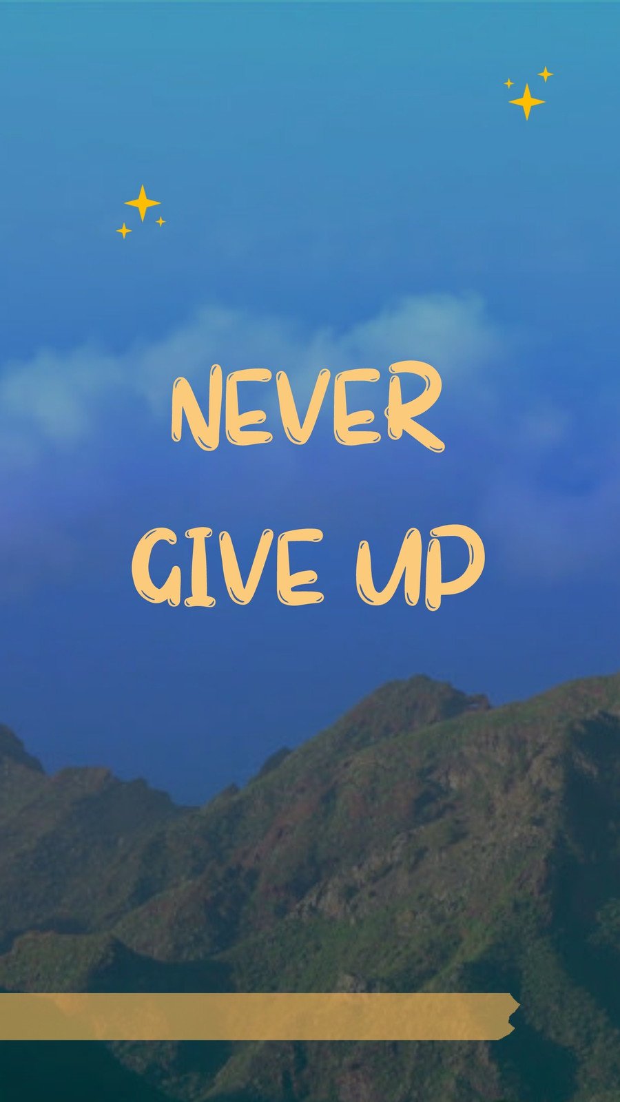Blue Never Give Up Quote Mobile Video