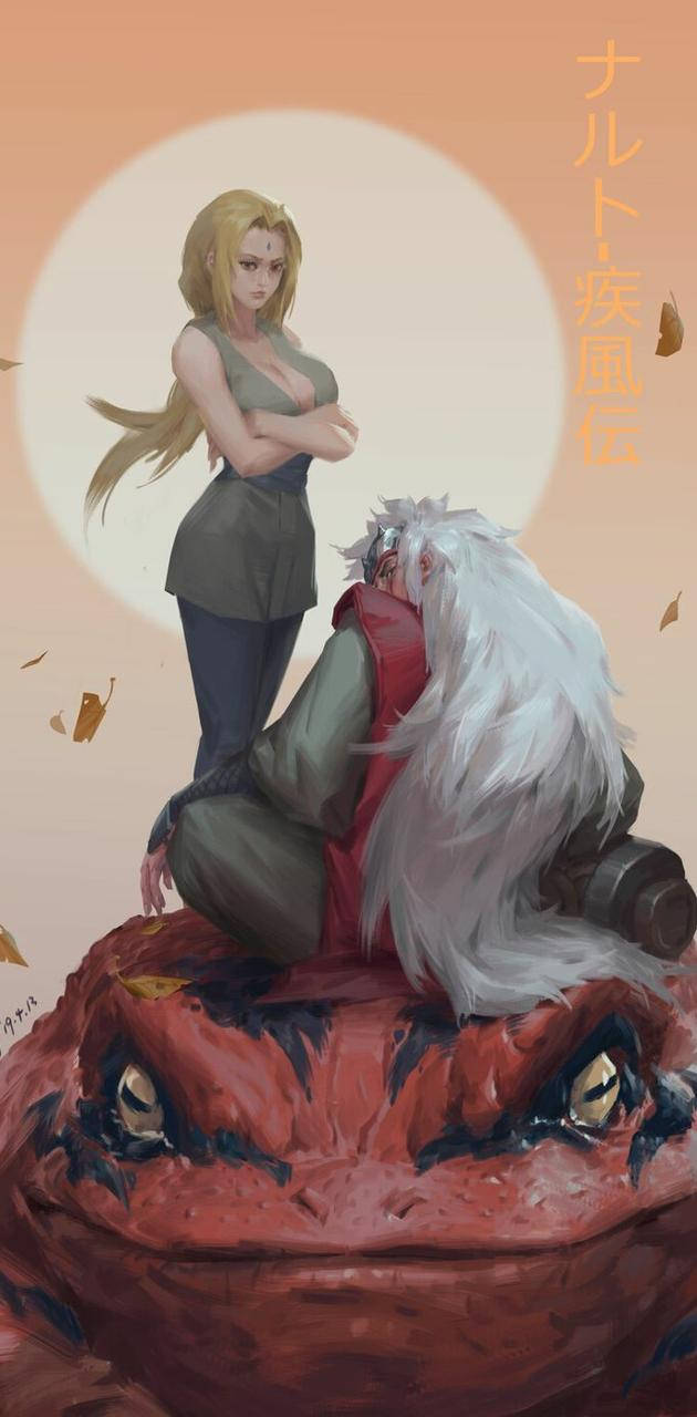 Download Tsunade, Jiraiya, And Gamabunta Wallpaper