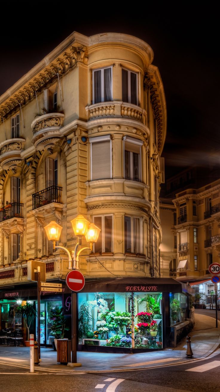 Man Made Monaco Cities Night City Street Europe Mobile Wallpaper