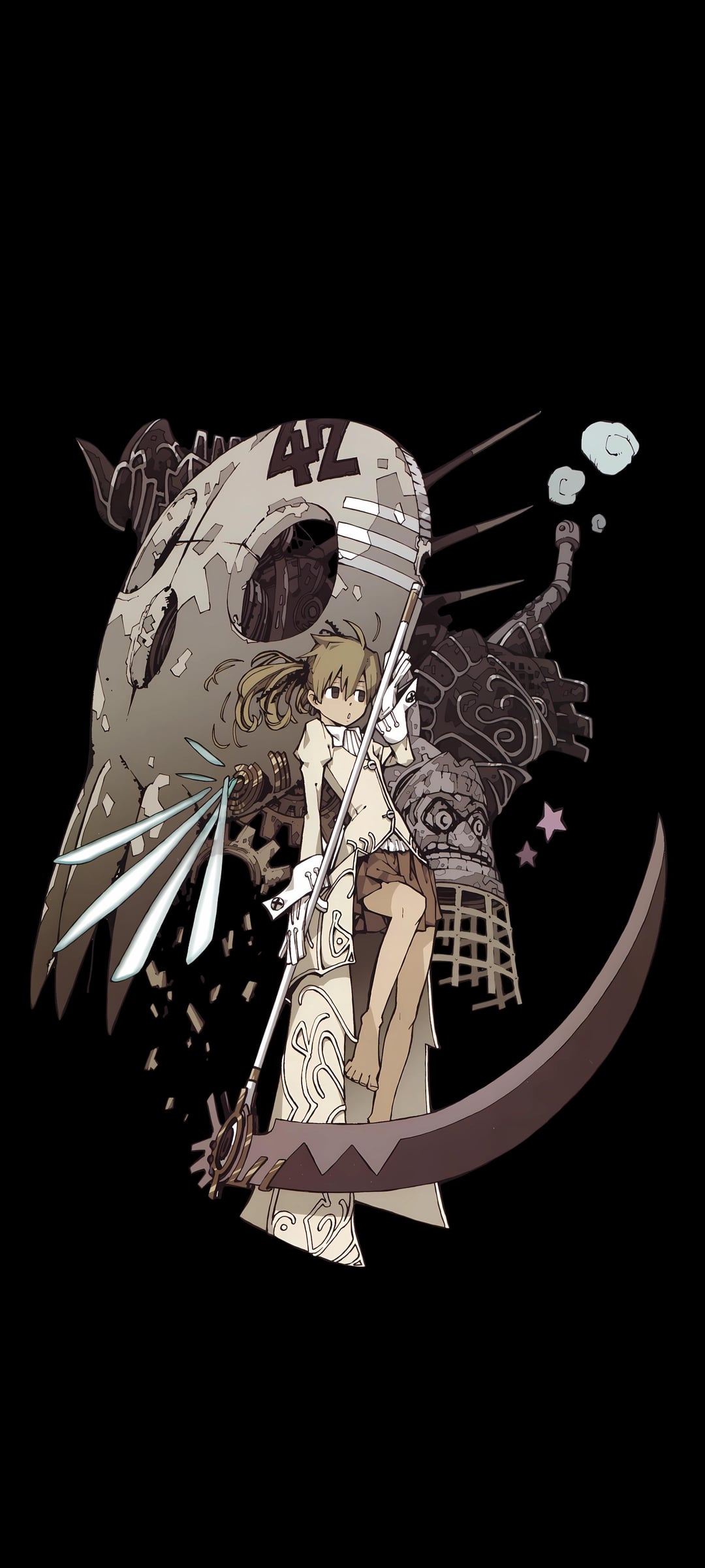 Soul Eater, anime, manga, DEPTH EFFECT optimized, phone wallpaper [2250x5000] [20:9]