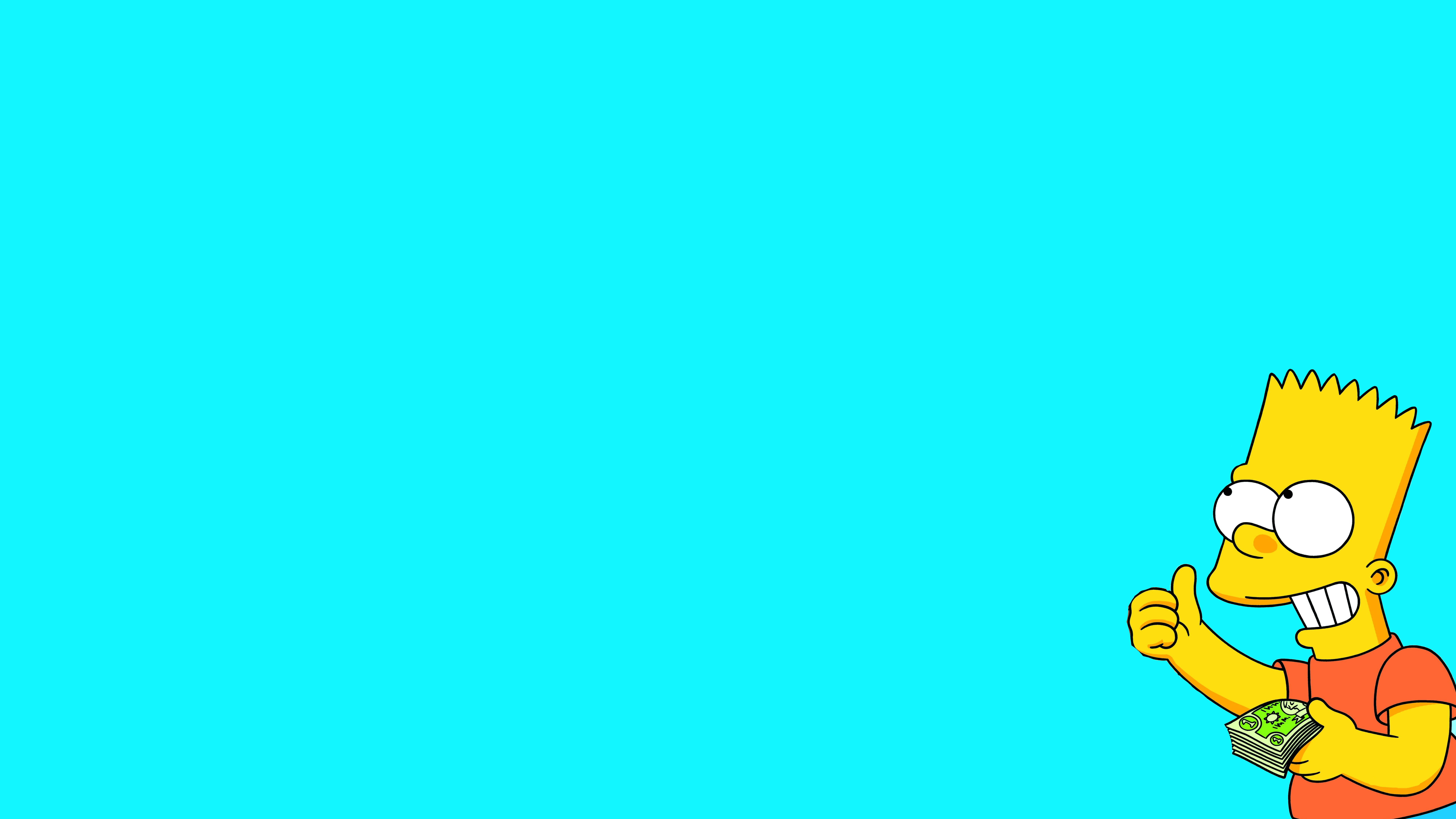 Bart Simpson Wallpaper 4K, 8K, The Simpsons, Cyan background