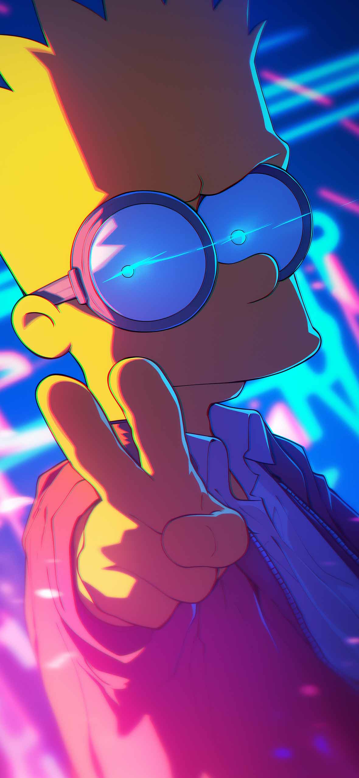 Bart Simpson Neon Stroke Wallpaper Cartoon Wallpaper