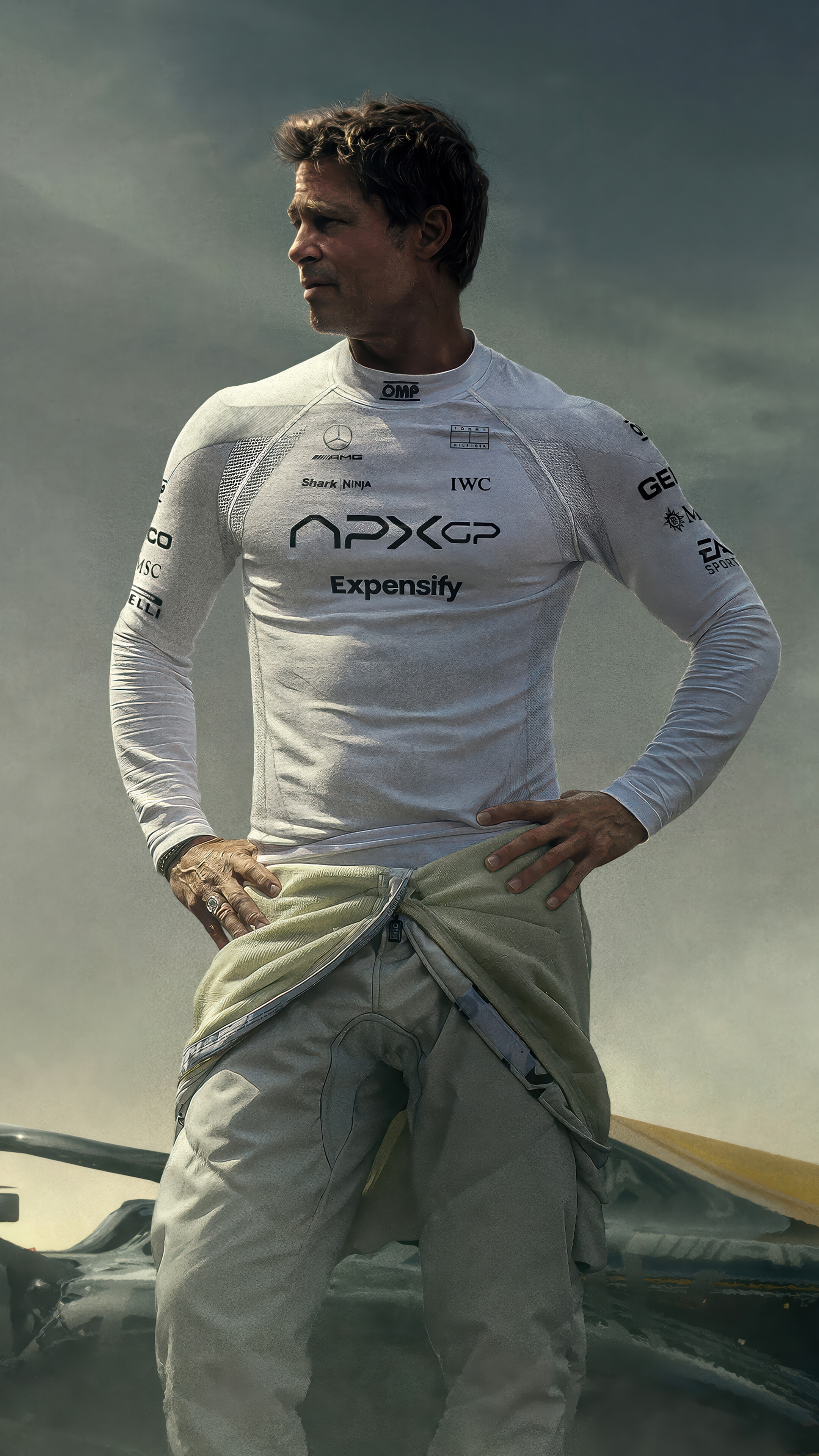 F1 Movie Brad Pitt 4K Wallpaper iPhone HD Phone