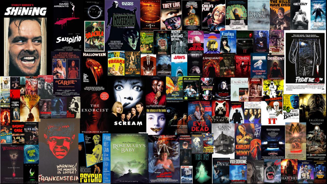 I just made this computer wallpaper image of a whole bunch of different horror movie posters, I want to know what everybody thinks!