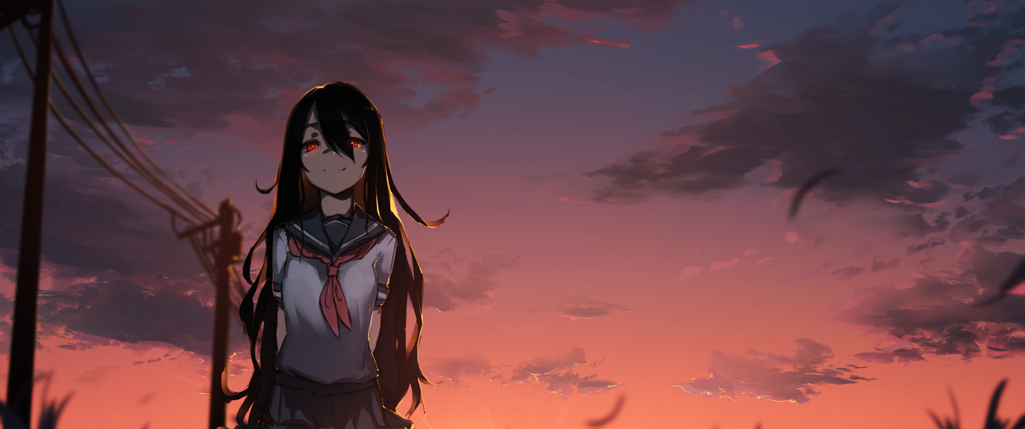 Anime Original Girl Red Eyes 4k UltraWide Quad HD 1440P , HD 4k Wallpaper, Image, Background, Photos and Picture