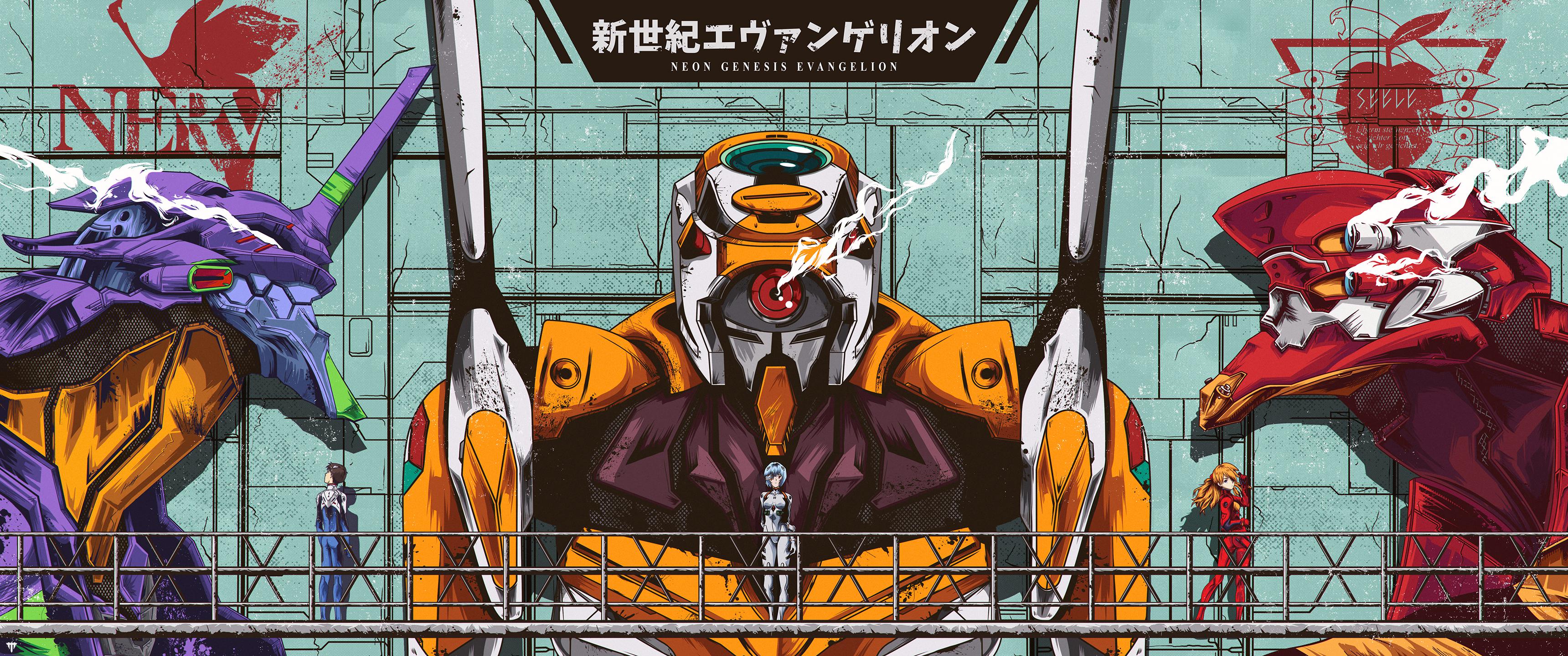 Just wanted to share a Ultra wide Evangelion wallpaper I commissioned