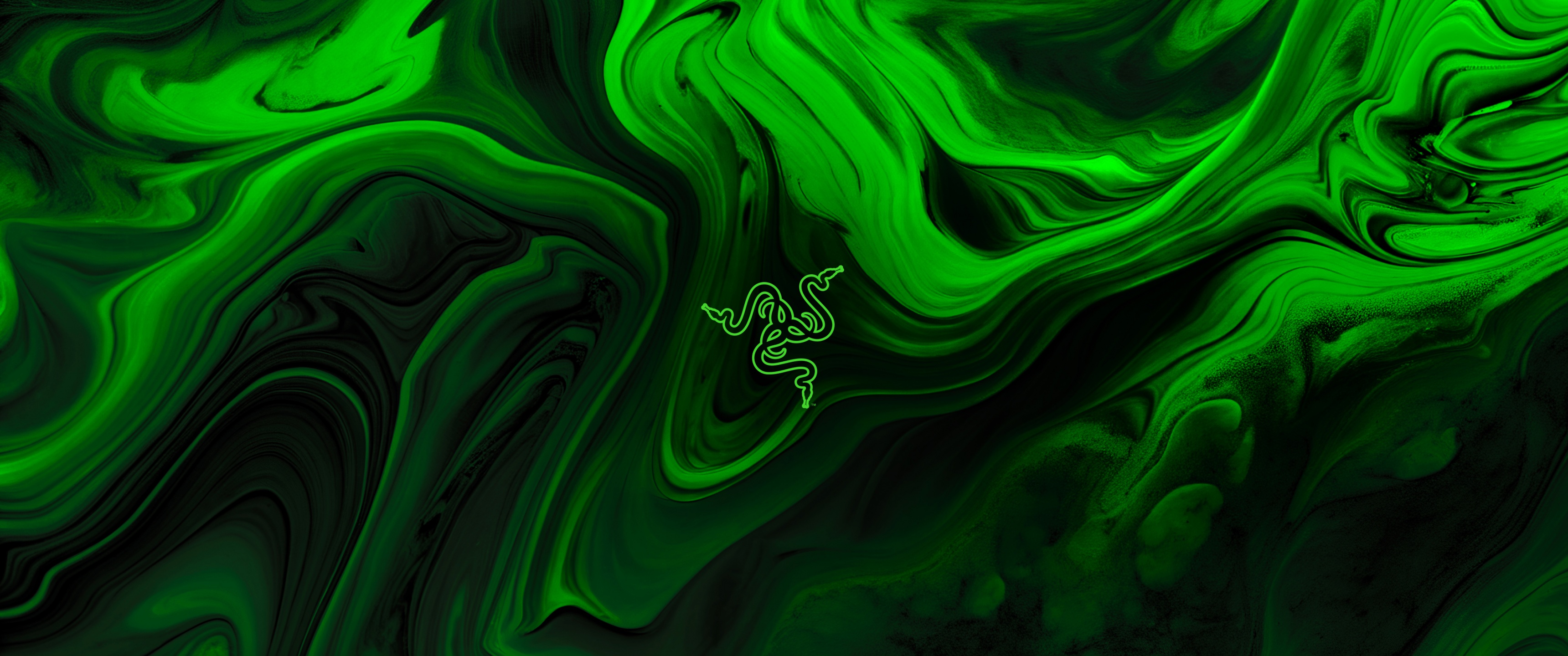 Razer Wallpaper 4K, Green abstract, Green background