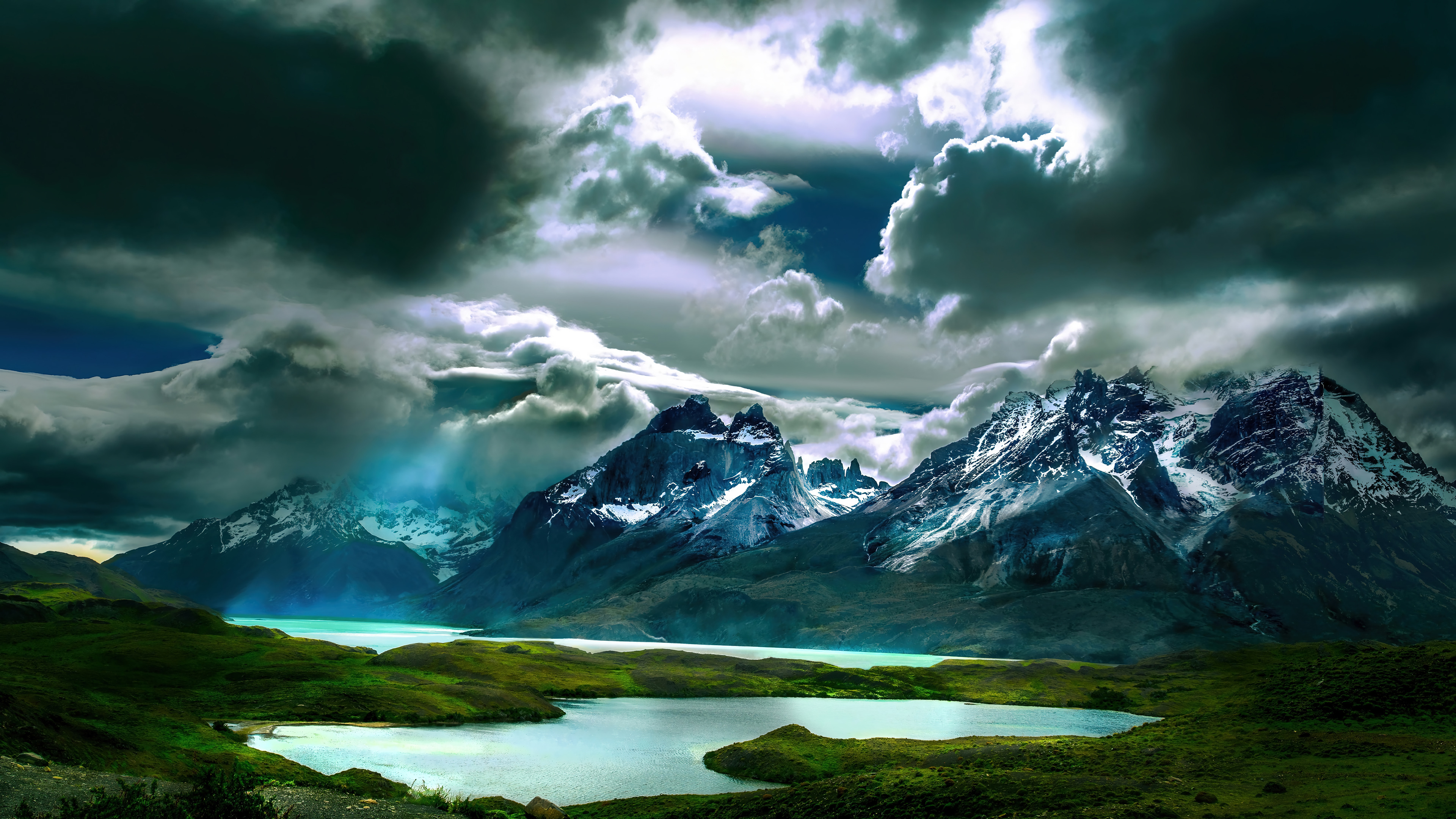 Mountain Clouds Landscape Scenery Wallpaper 4K HD PC f