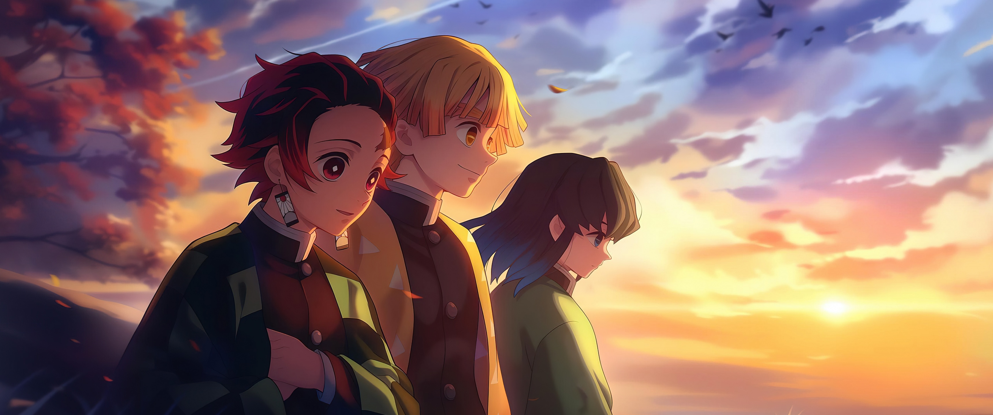 Demon Slayer: Kimetsu no Yaiba Wallpaper 4K, Scenery, Friends