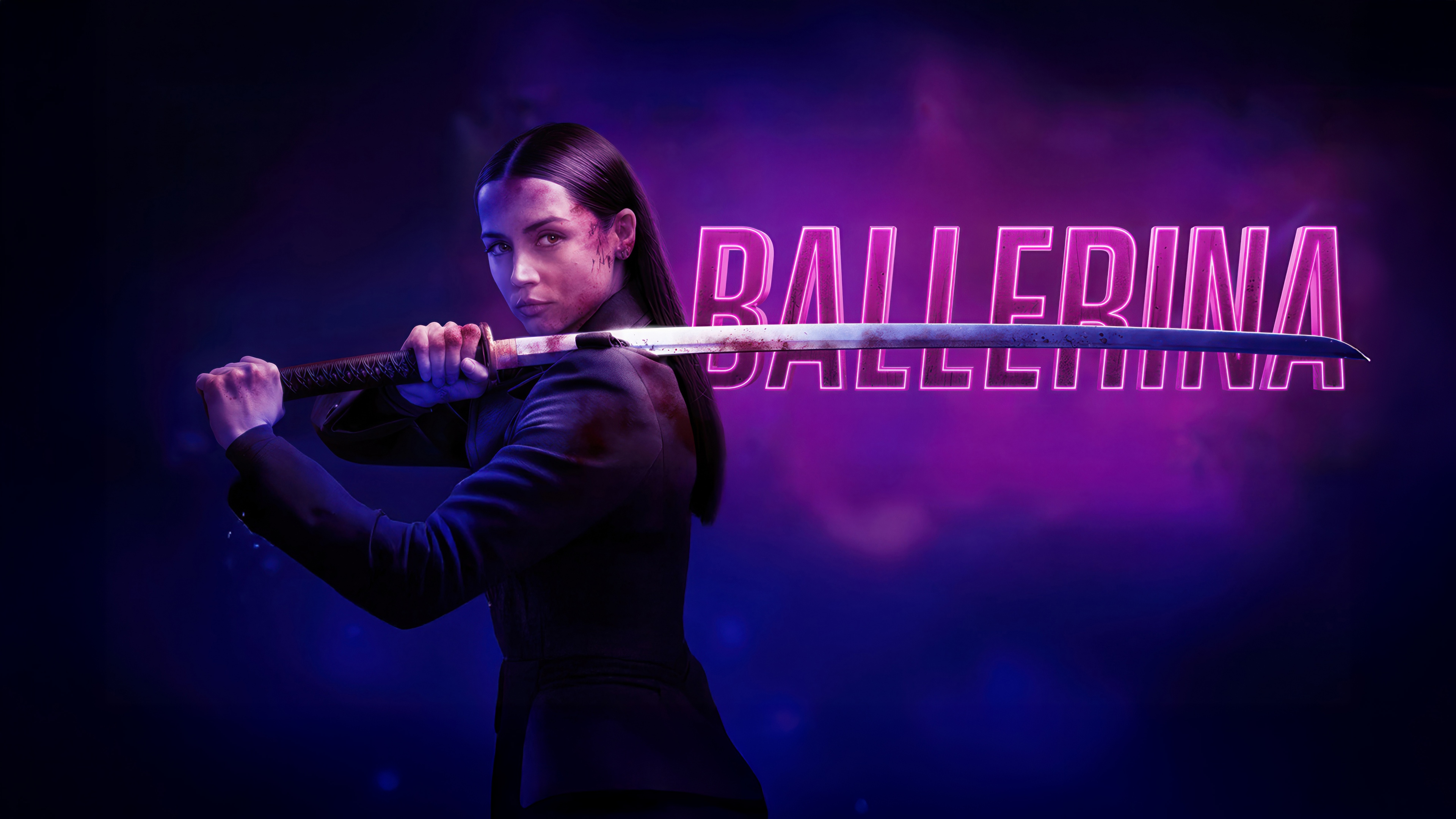 Ana de Armas Wallpaper 4K, Katana, Ballerina, 2025 Movies