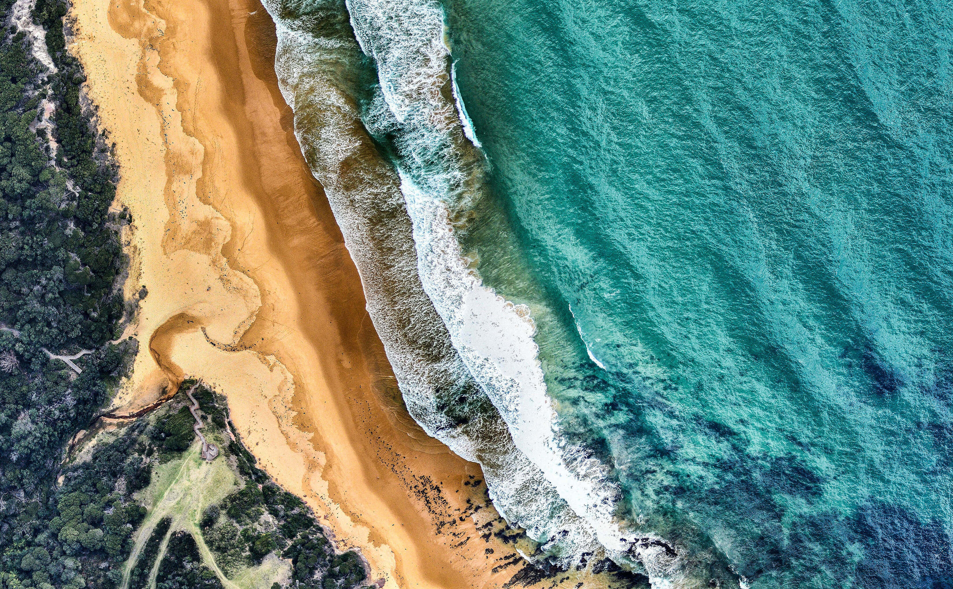 Microsoft Windows 11 Stock 4K Default Aerial Beach Interesting Sand Formation