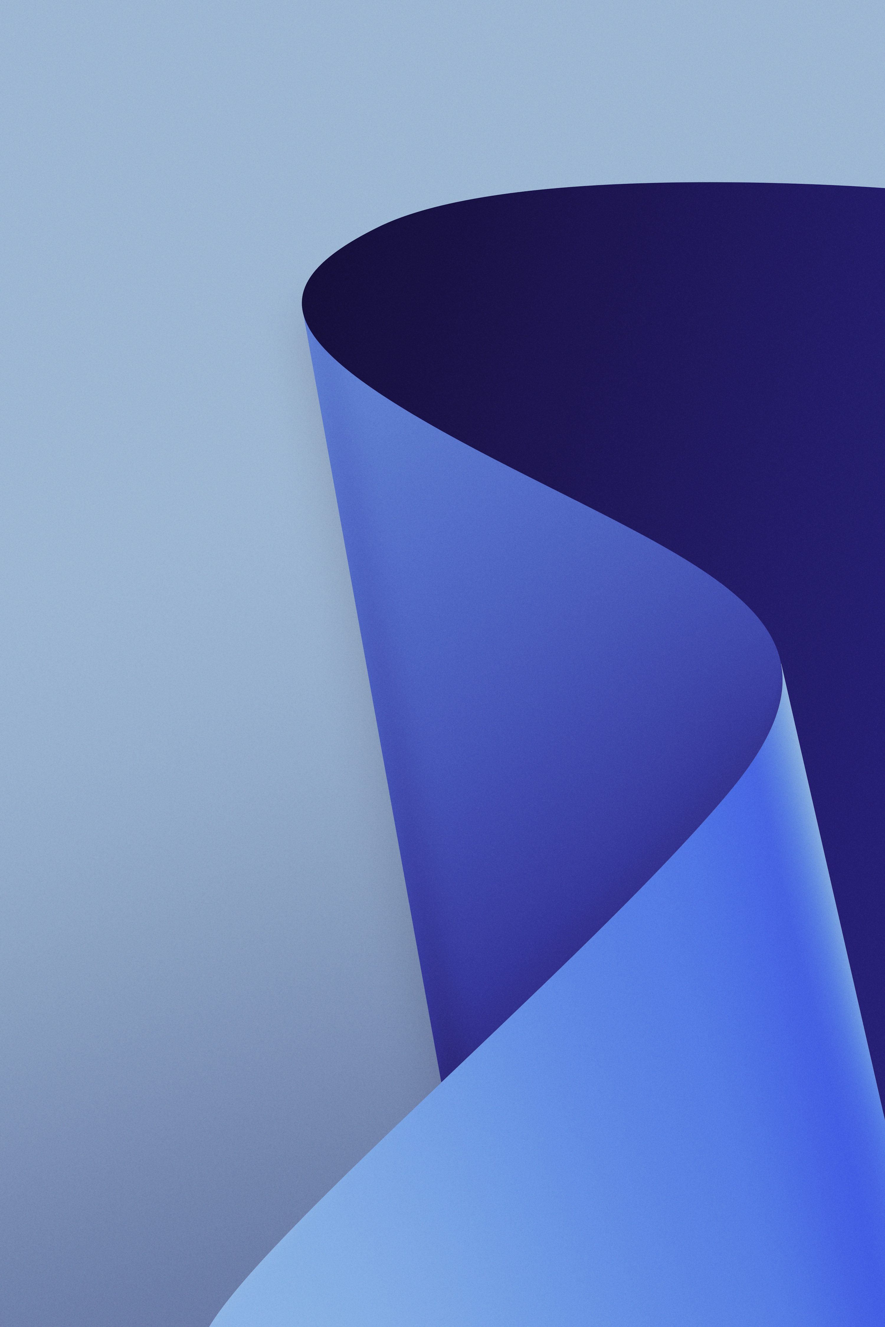 An abstract blue background with a curved curve photo