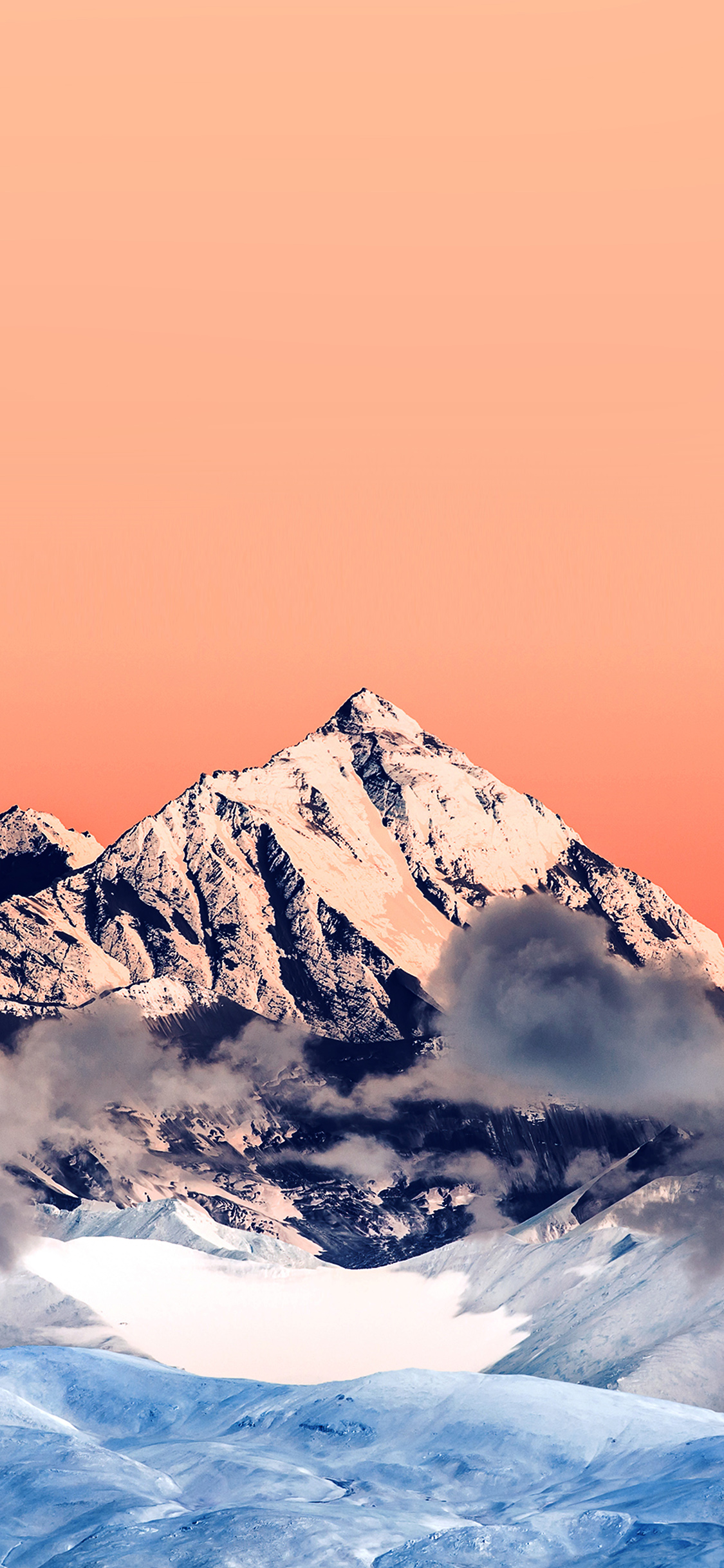 snow solo orange mountain high nature