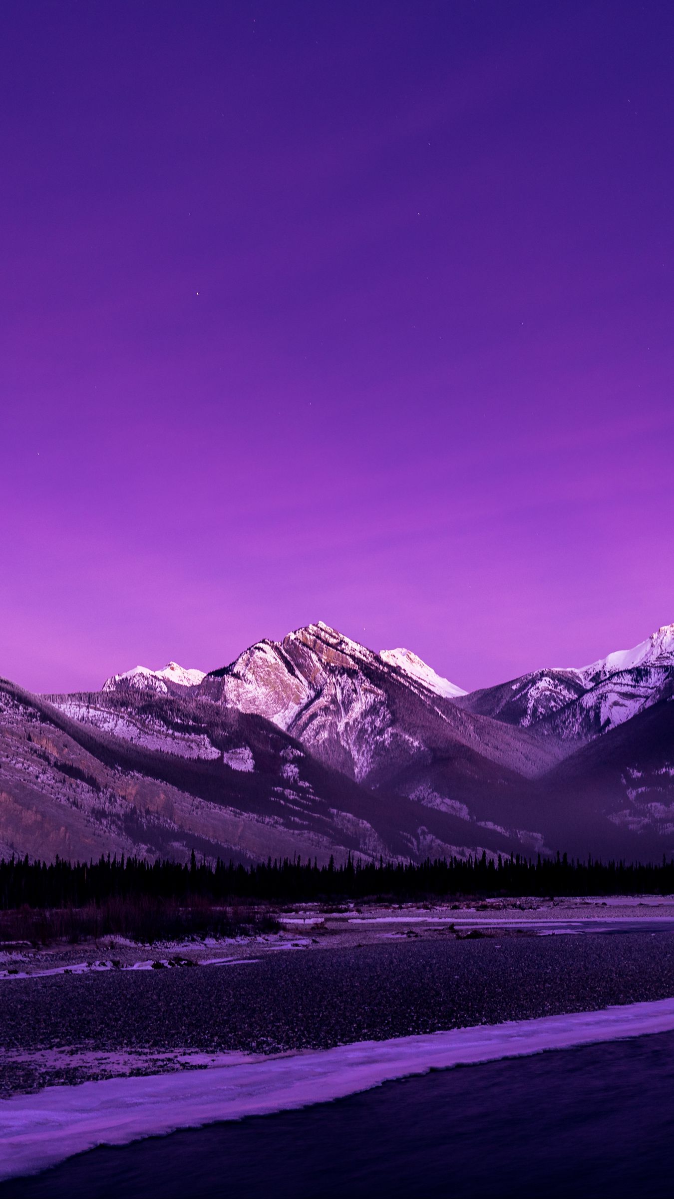 Download wallpaper 1350x2400 mountains, peaks, dusk, purple iphone 8+/7+/6s+/for parallax HD background