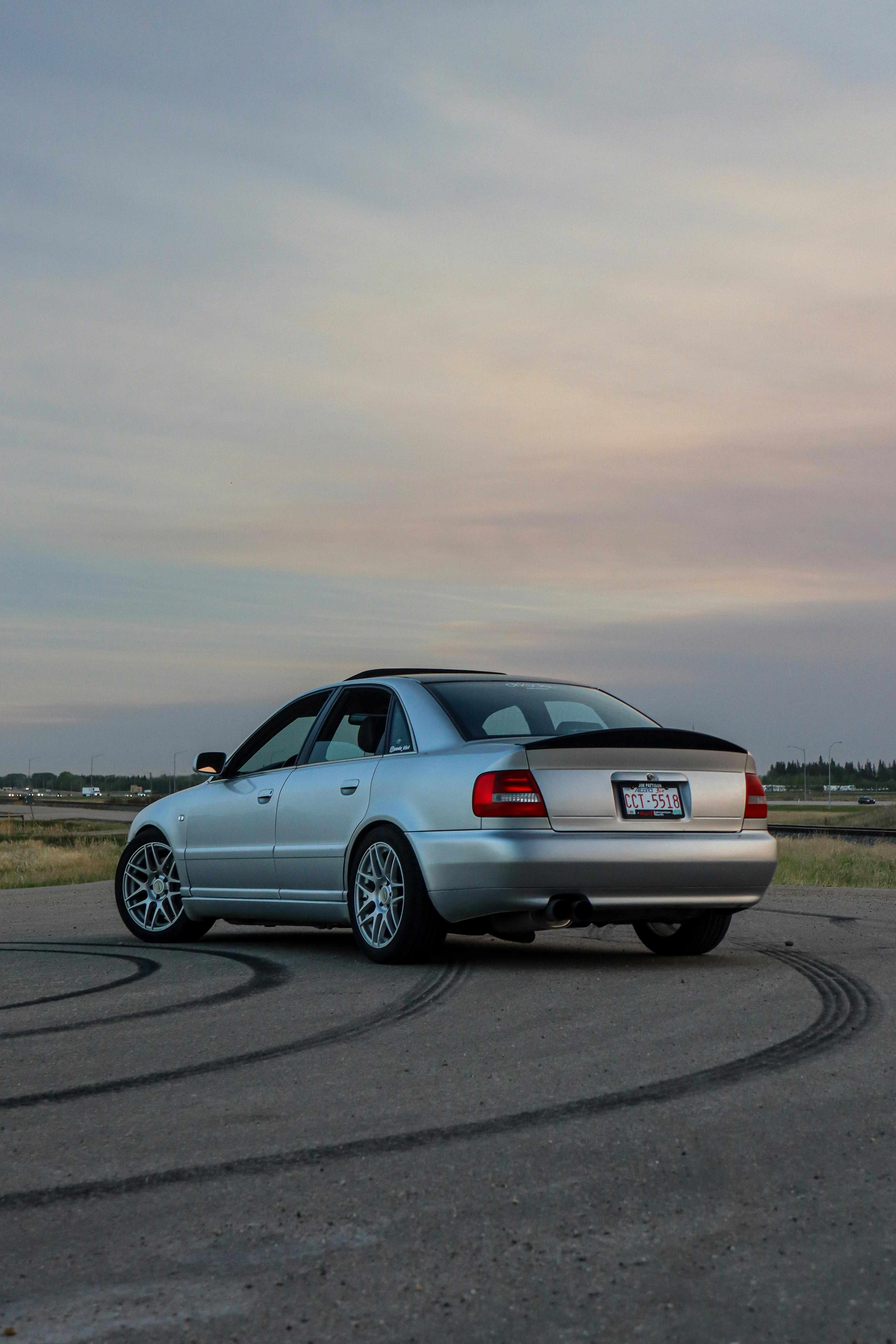 Audi A4 Parked on Racing Track · Free
