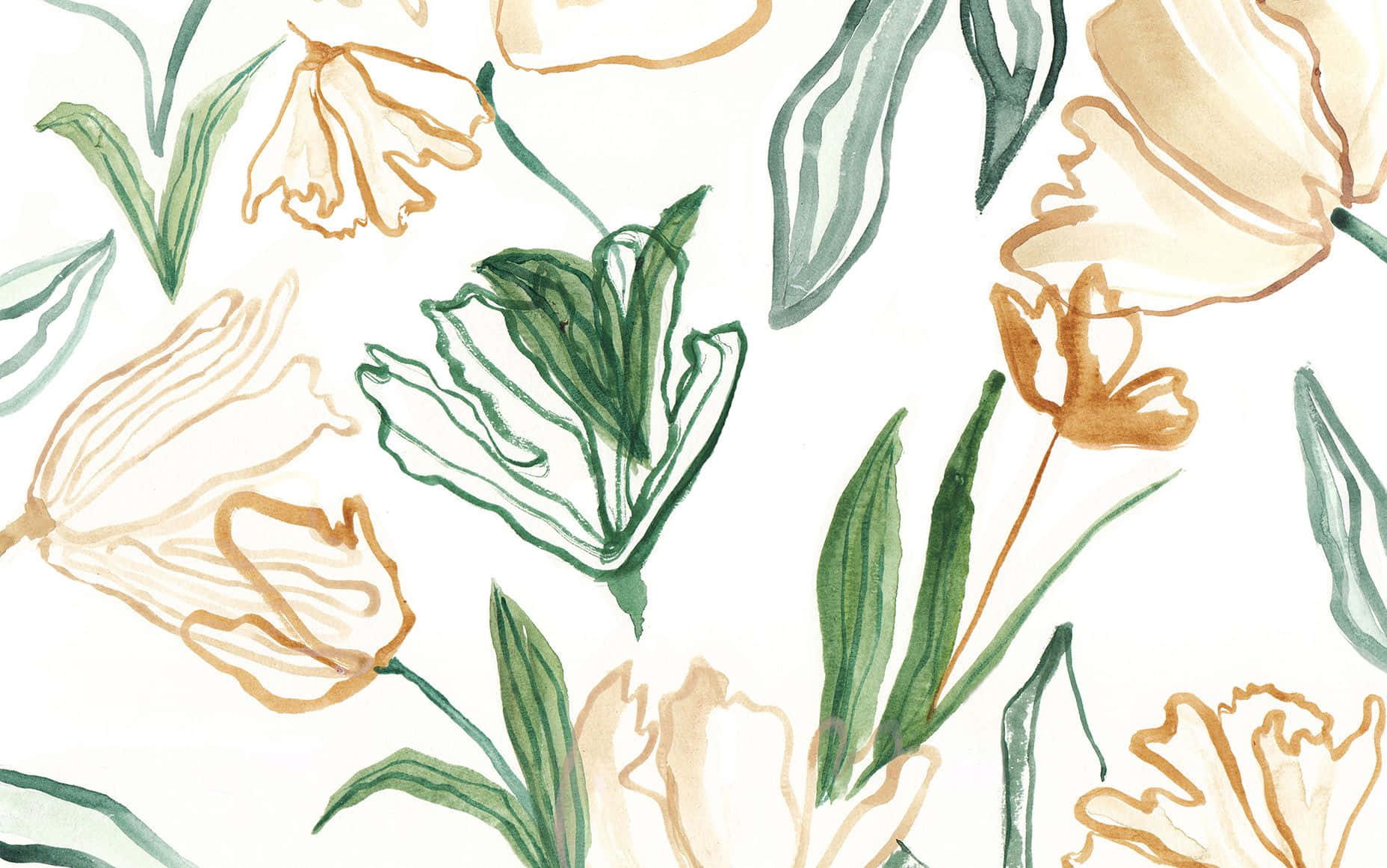 Download Drawing Desktop With Pink Flowers Wallpaper