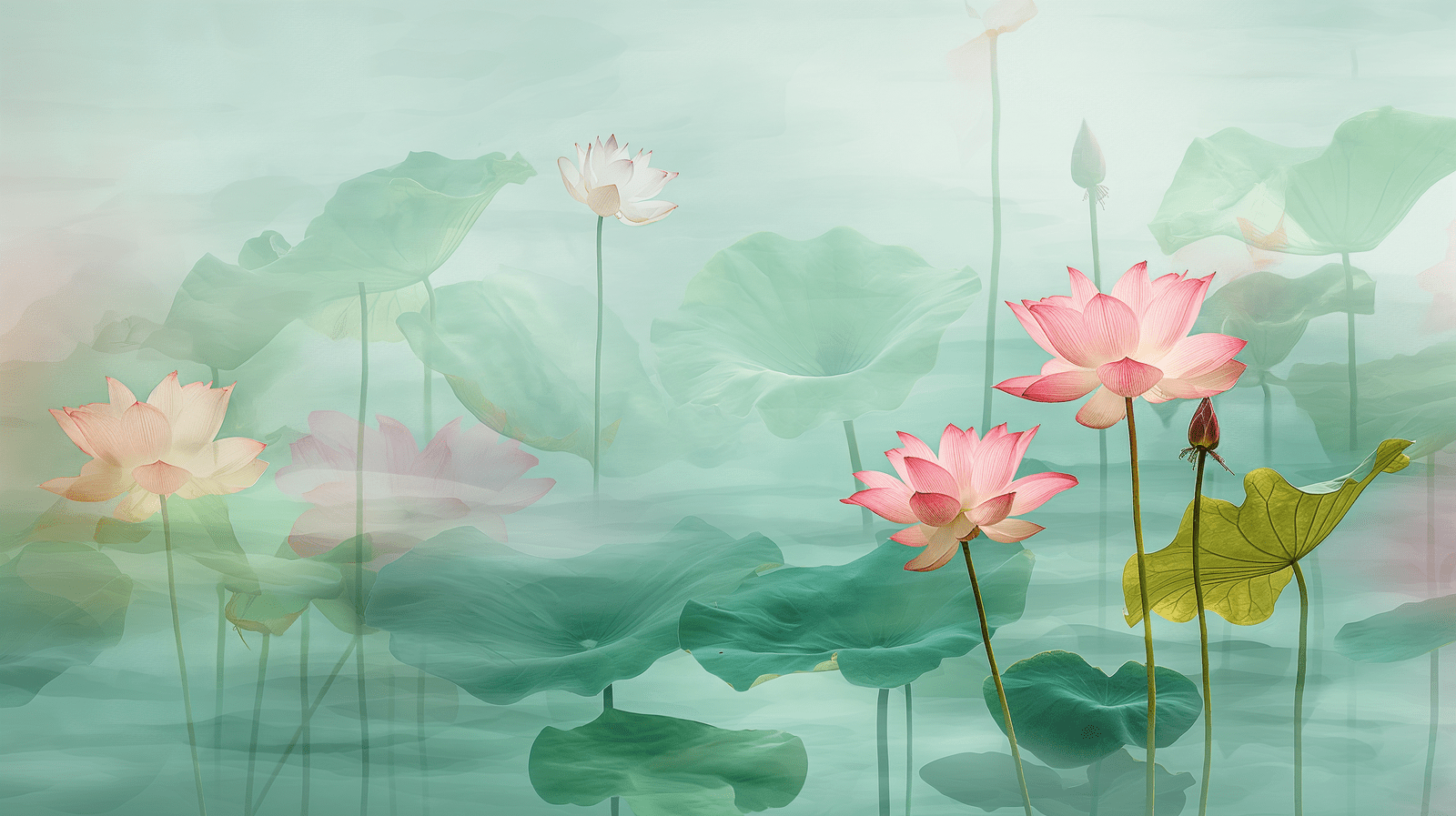Water Lily Mural Wallpaper