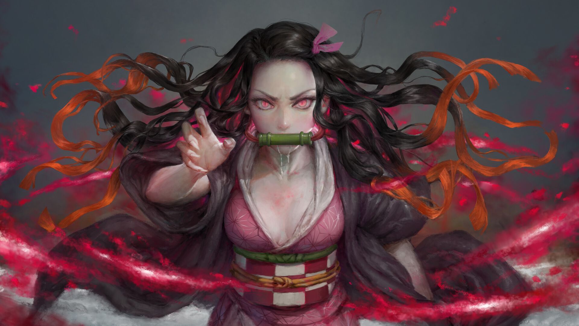 Desktop wallpaper anime girl, angry, nezuko kamado, kimetsu no. Wallpaper