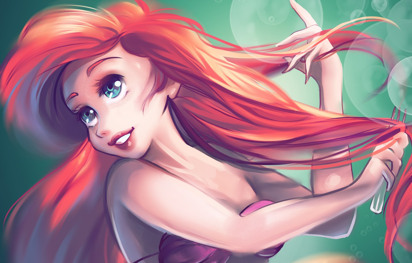 Photo Wallpaper Ariel, The Little Mermaid, By Kachumi Anime Disney Princess Wallpaper & Background Download