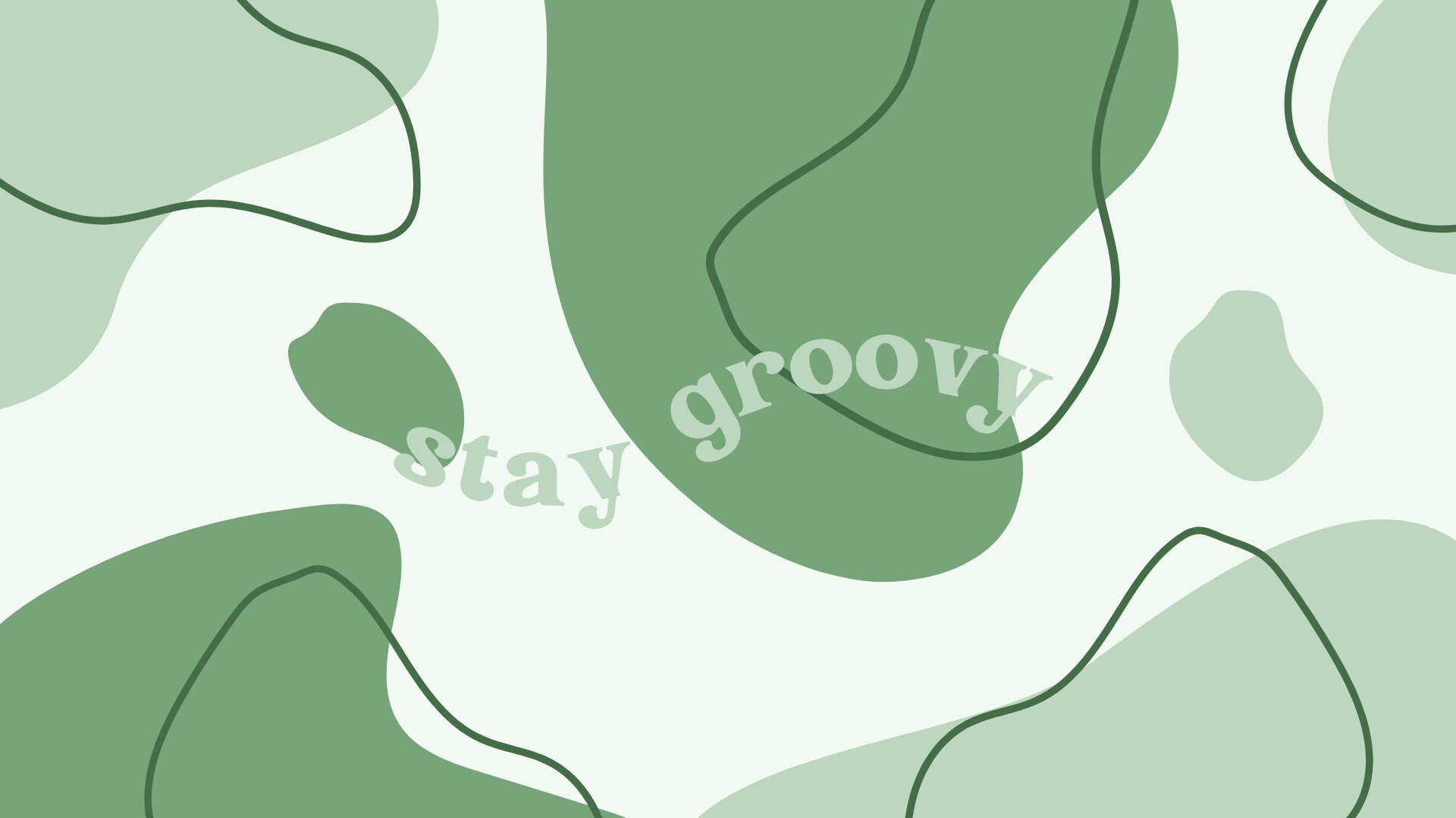 Stay Groovy Desktop Wallpaper *Green Aesthetic Vibe* 1920x1080