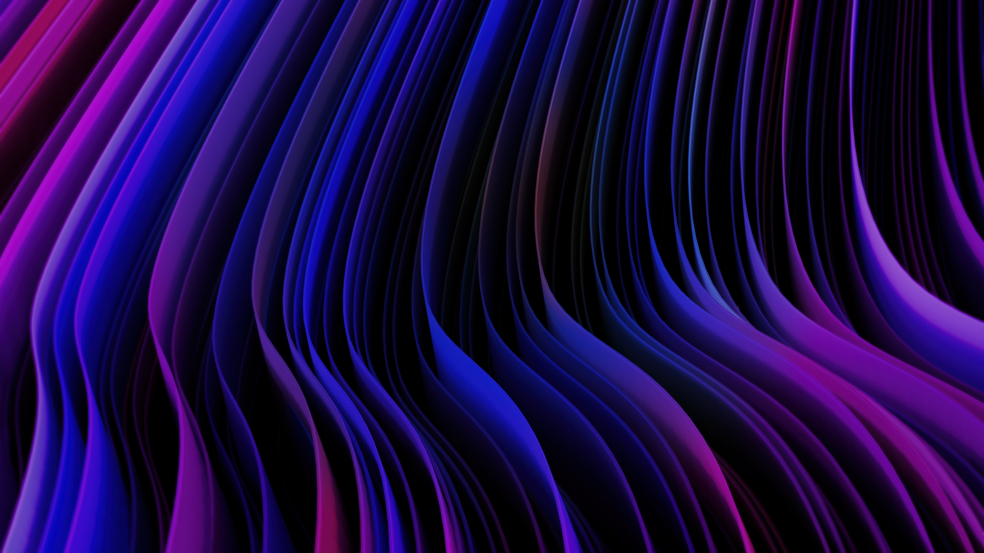 Neon Wallpaper 4K, Abstract Waves, 5K, Dark theme