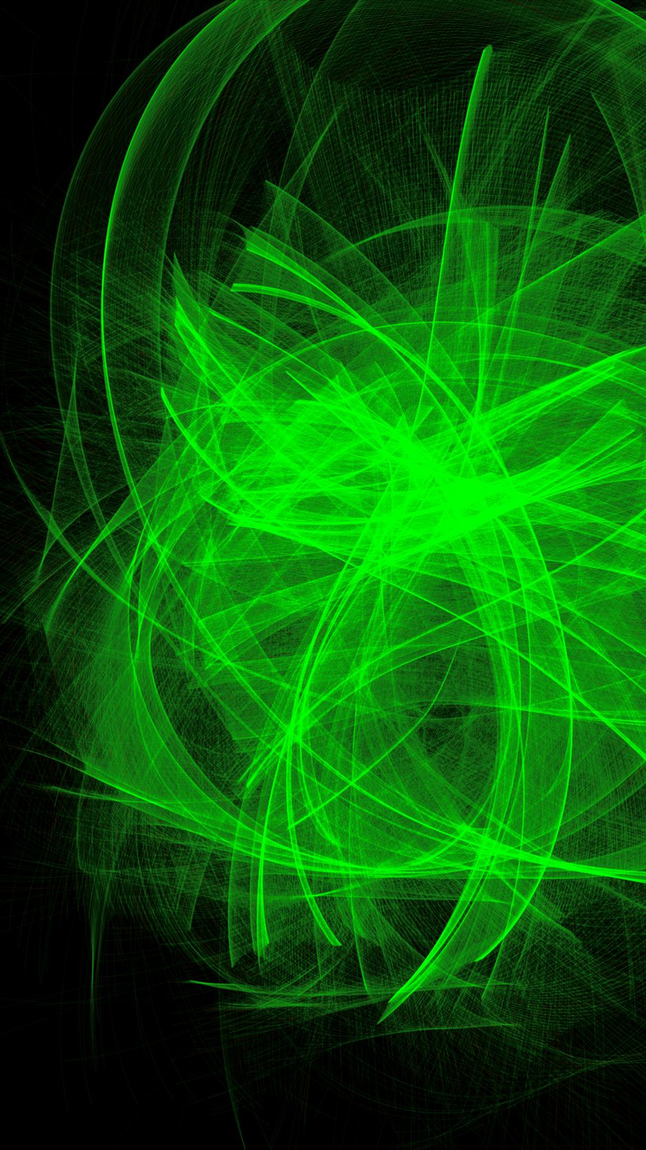 Download Wallpaper 938x1668 Neon, Lines, Green, Black Iphone 8 7 6s 6 For Parallax HD Background