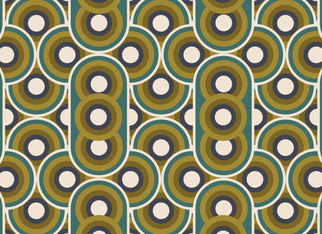 Retro 70S Circles Pattern Wallpaper
