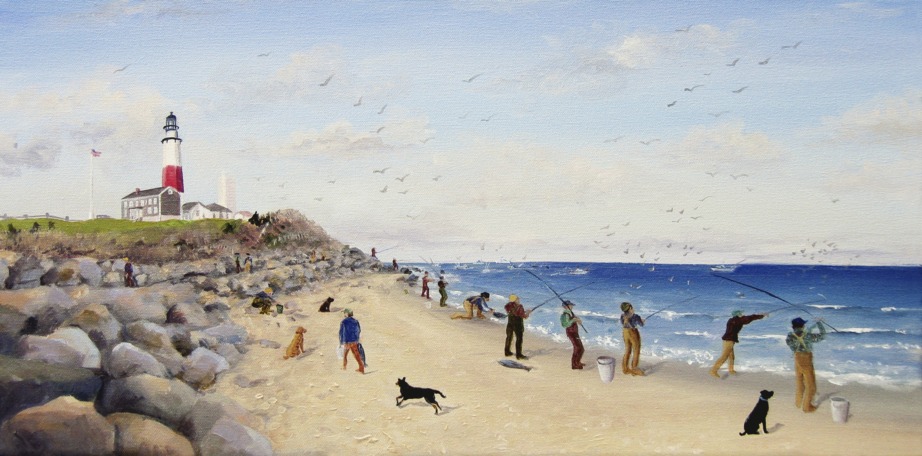 Fishing Montauk Point Wall Mural