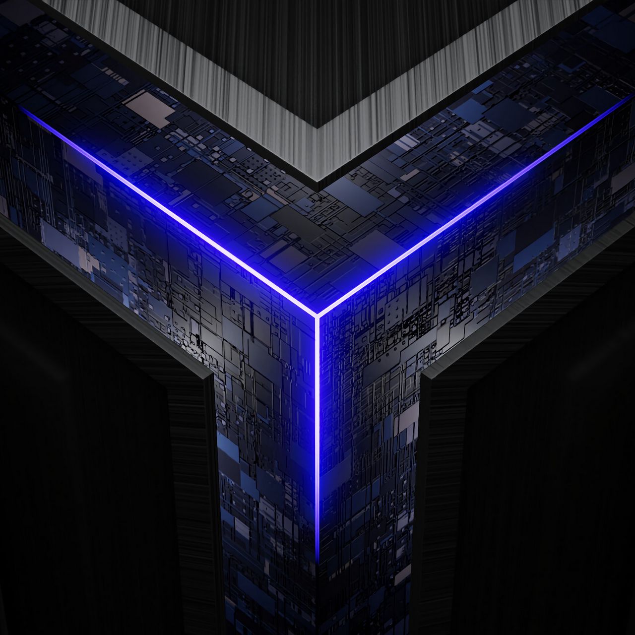 Download wallpaper 1280x1280 cube, circuit, chips, glow, neon ipad, ipad 2, ipad mini for parallax HD background