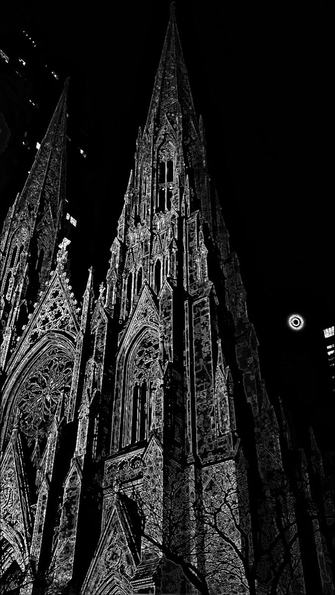 Gothic Cathedral Lit Up