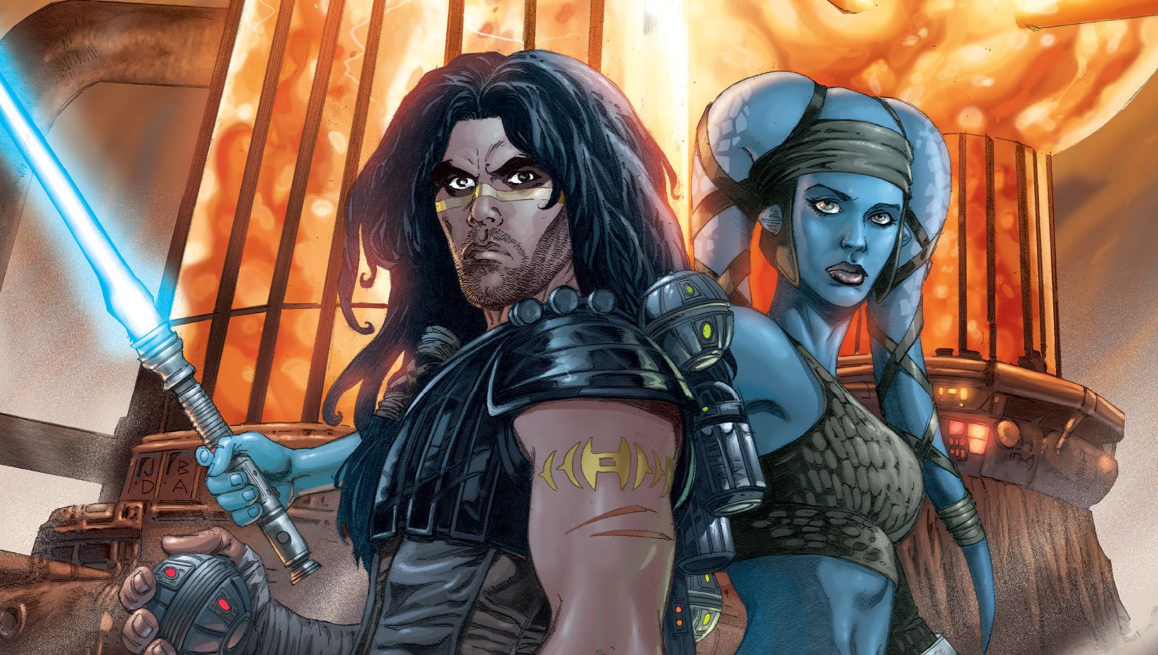 Download Twi'lek (Star Wars) Aayla Secura Quinlan Vos Comic Star Wars Wallpaper