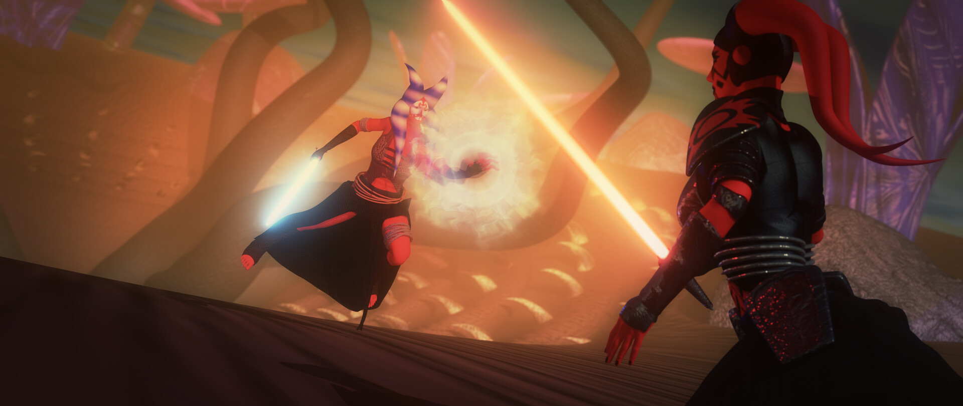Togruta jedi vs twi'lek sith wallpaper