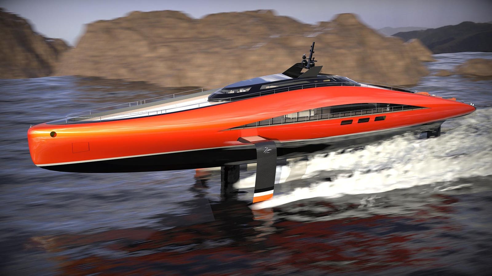 This 242 Foot Long Superyacht Concept 'Flies' On Hydrofoils