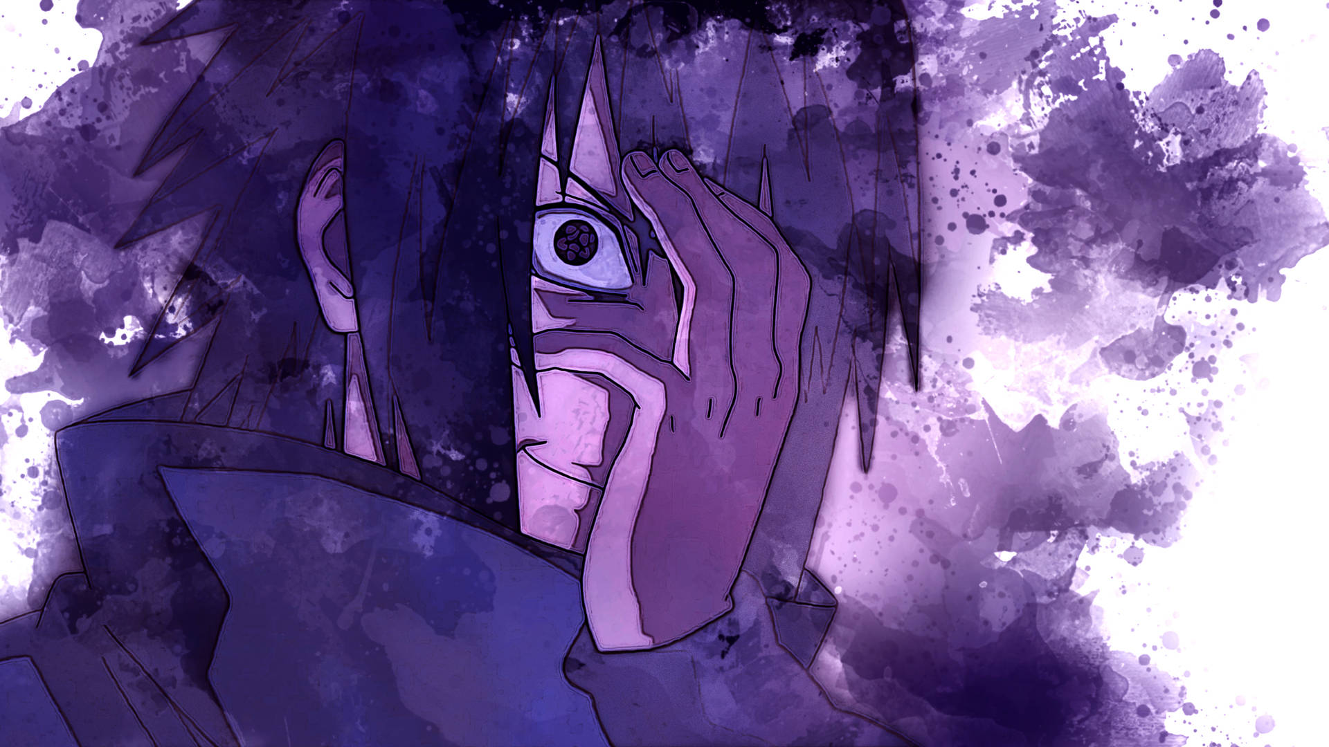Download Sharingan Live Uchiha Sasuke Purple Aesthetic Wallpaper