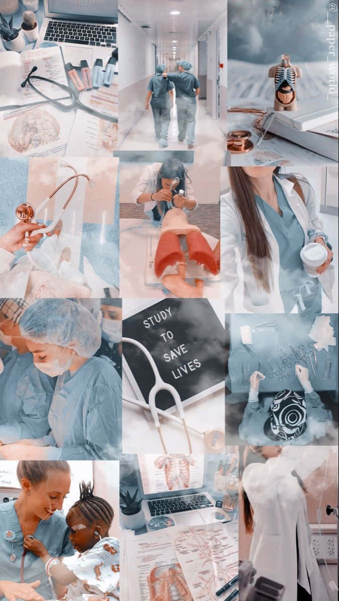 Download Nursing Life Collage Aesthetic Wallpaper