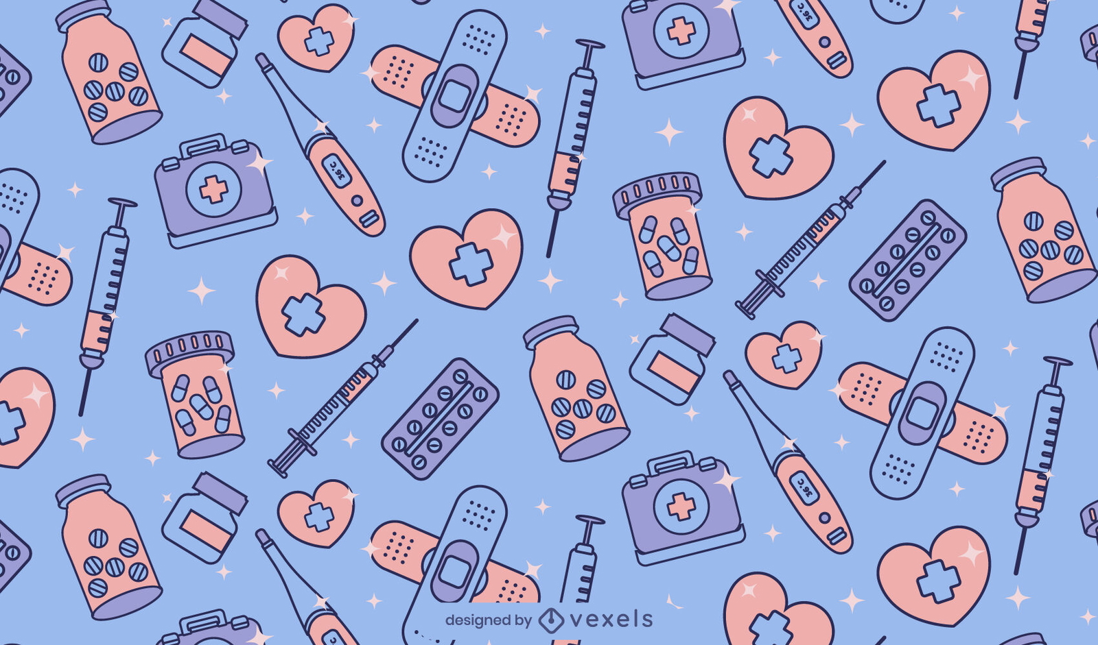 Cute Nurse Pattern Design Vector Download