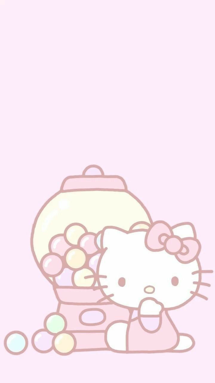 Soft pastel Hello Kitty wallpaper