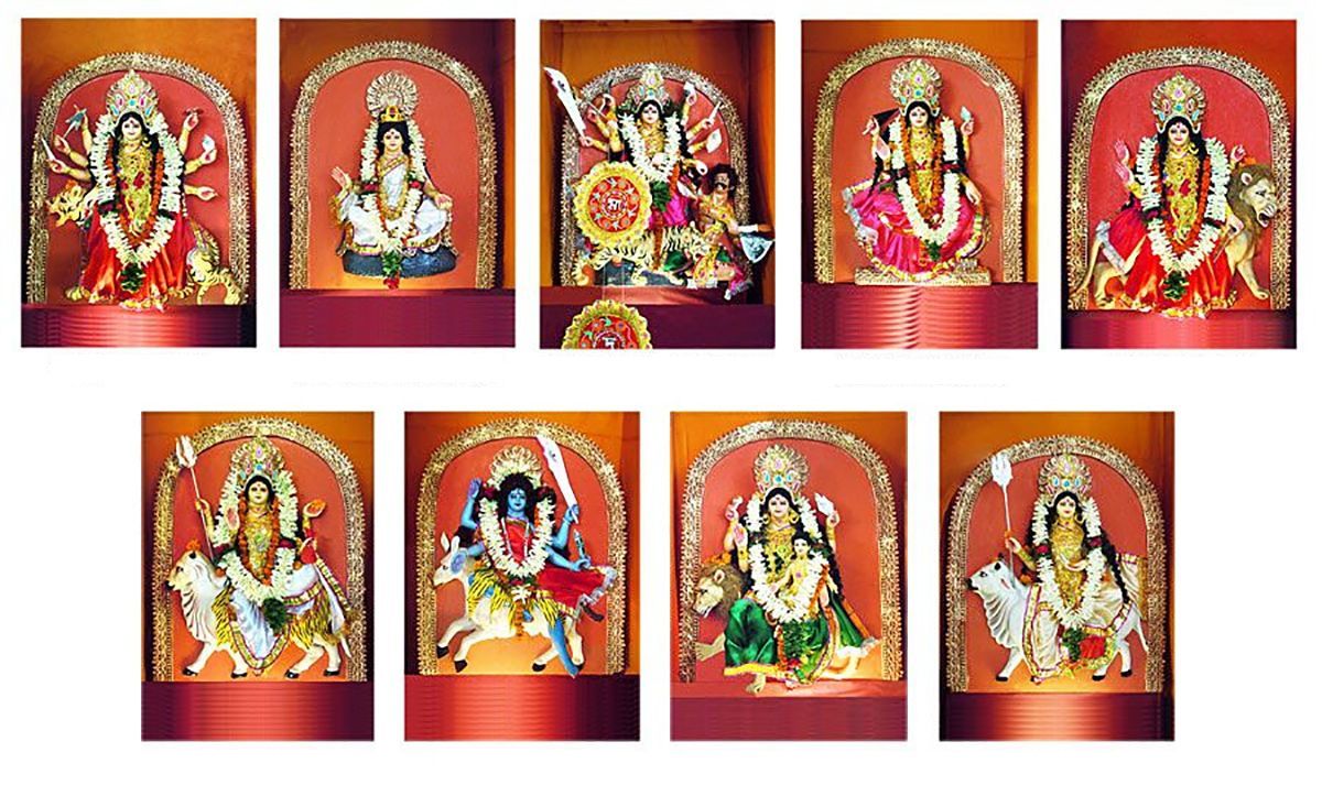 Navadurga Manifestation of Durga in Nine Different Forms of 9 Photographic Prints
