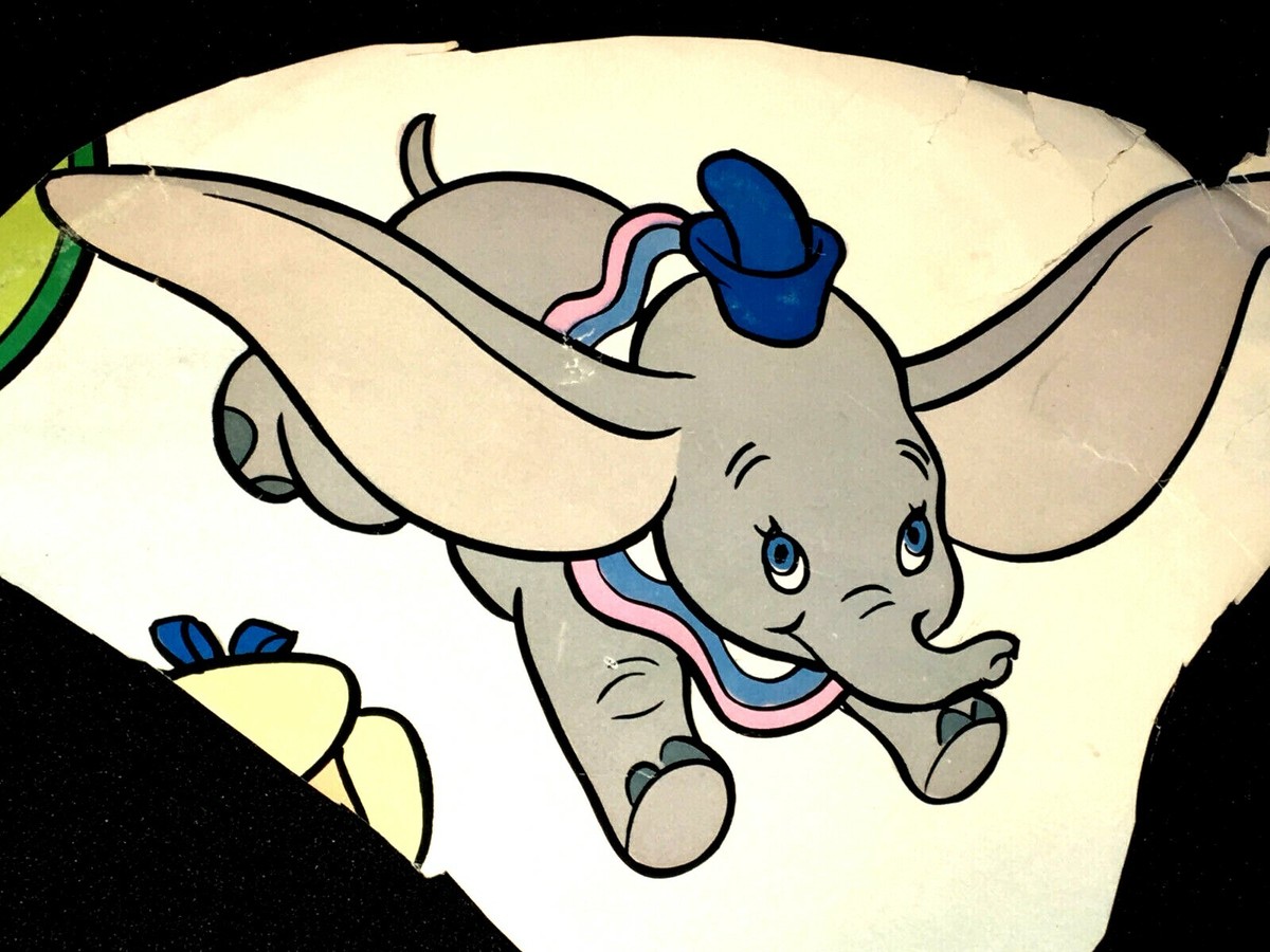 Vintage DISNEY WALLPAPER Baby Kids Room NURSERY DECORATION DUMBO Craft Decoupage