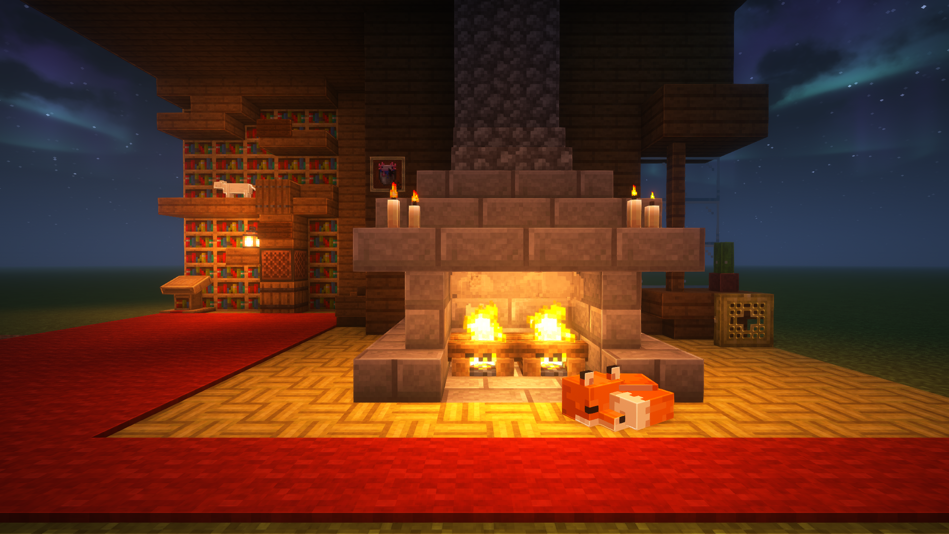 I recreated my wallpaper in Minecraft (if I'm using the wrong flair, please tell me)