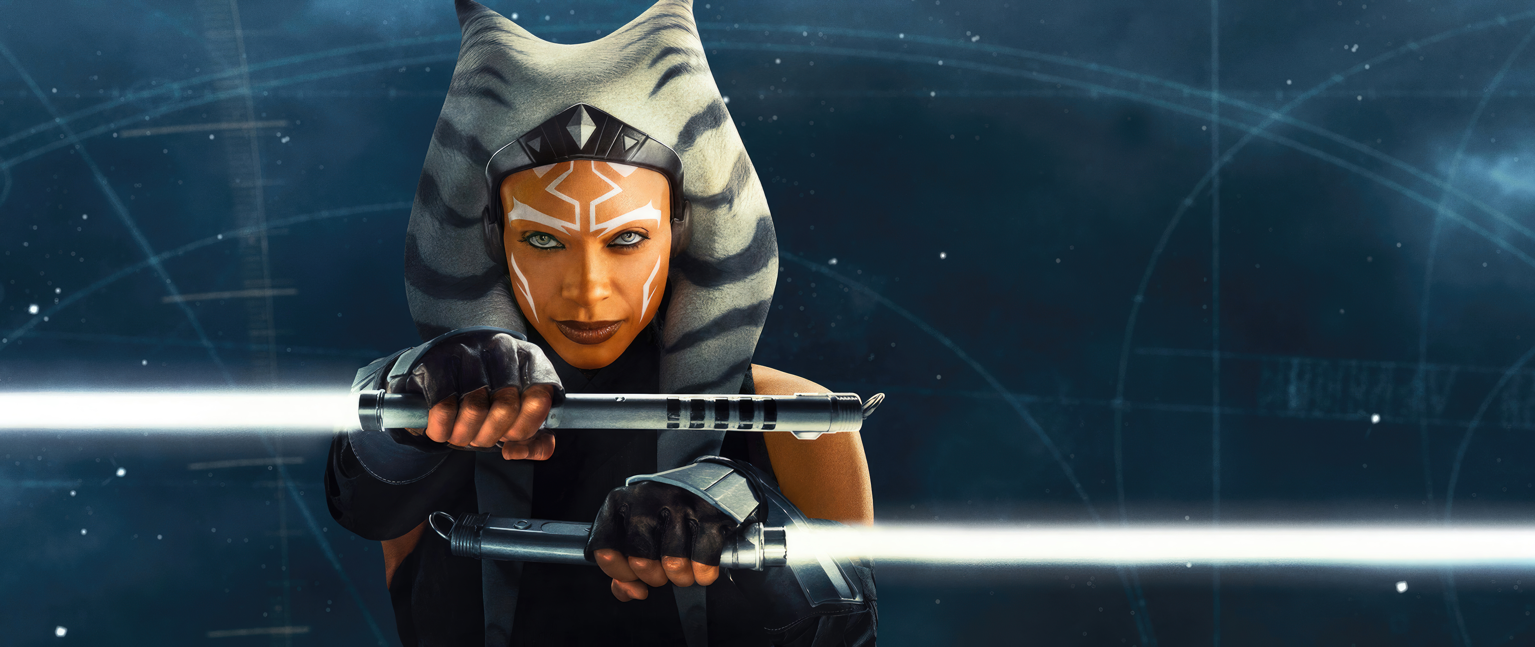 Rosario Dawson as Ahsoka Tano Ultrawide 4K Wallpaper