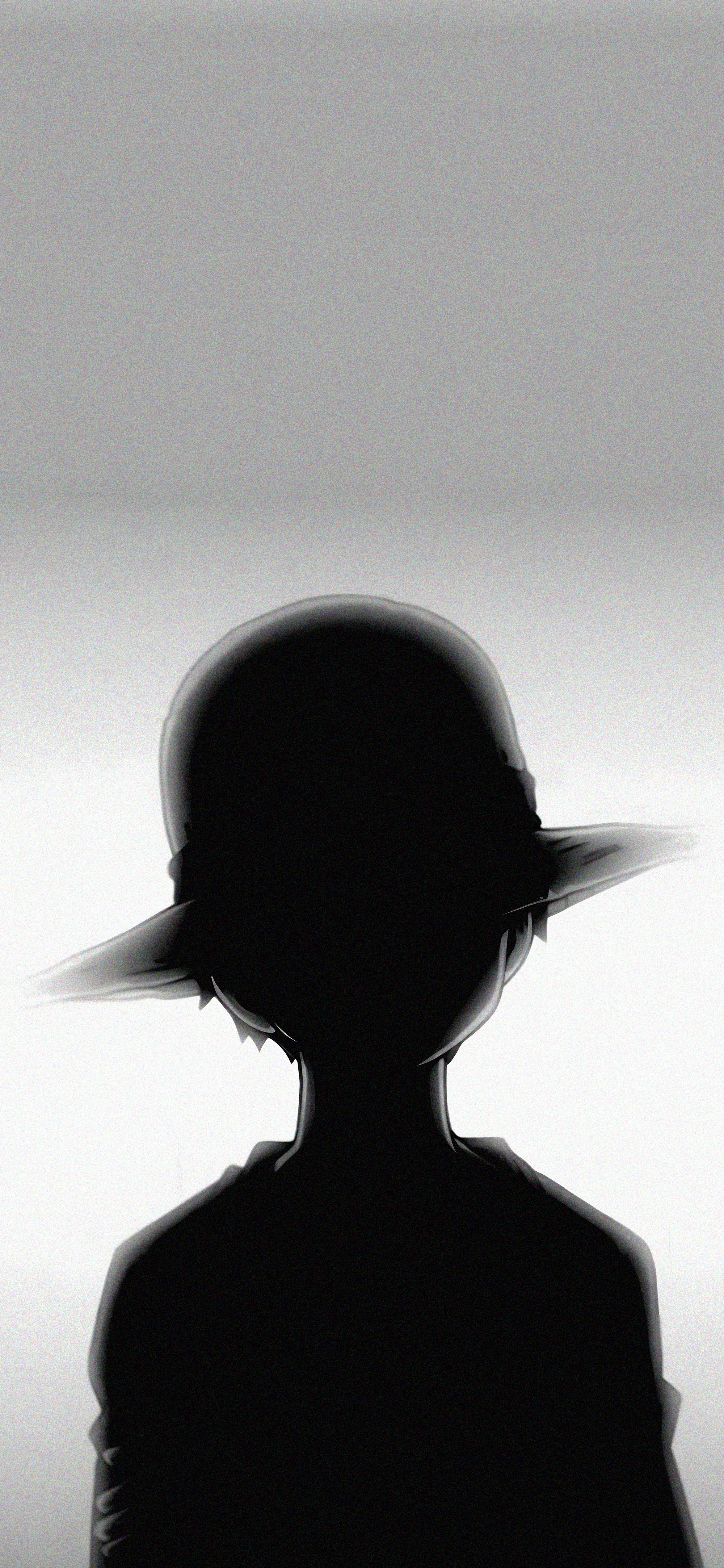 Monkey D. Luffy Silhouette Grey Wallpaper