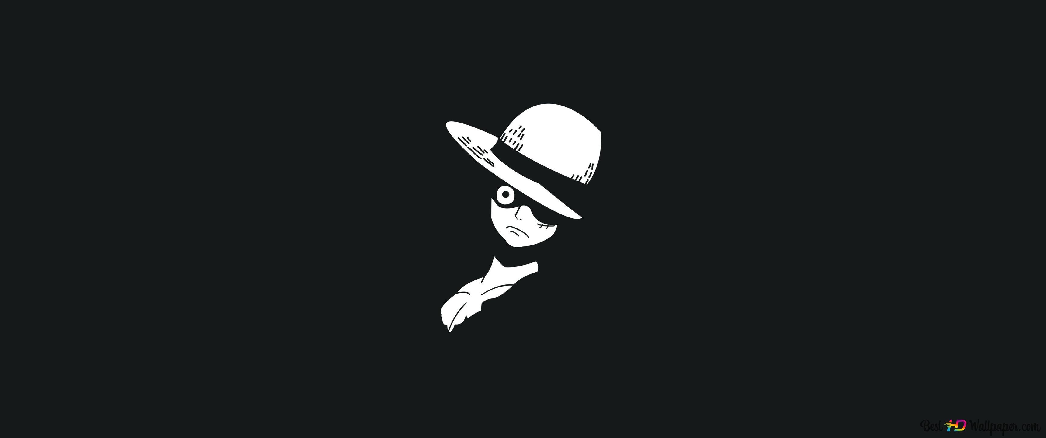One Piece Monkey D. Luffy black and white 4K wallpaper download