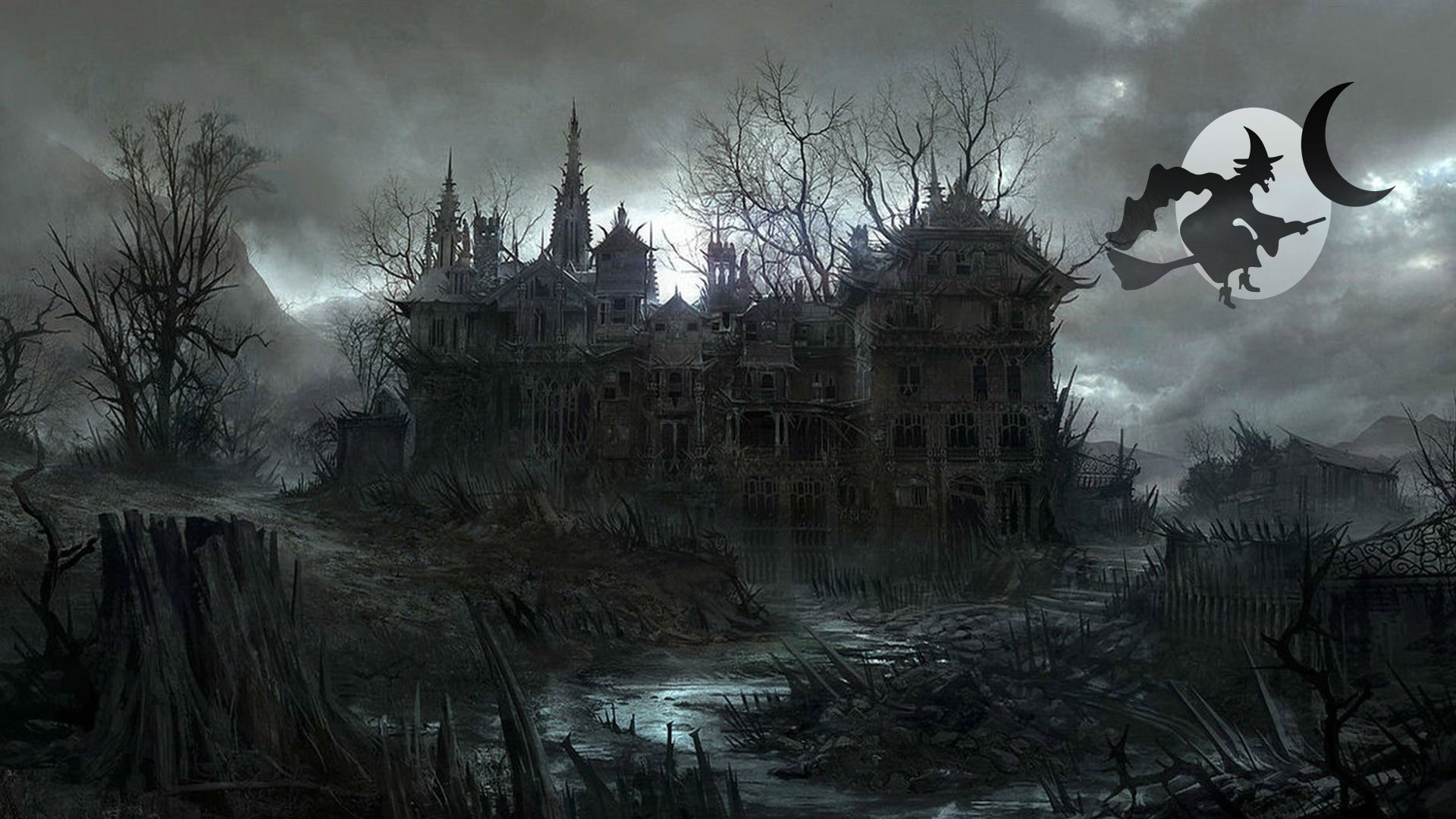 Halloween Witch Background Wallpaper 34793