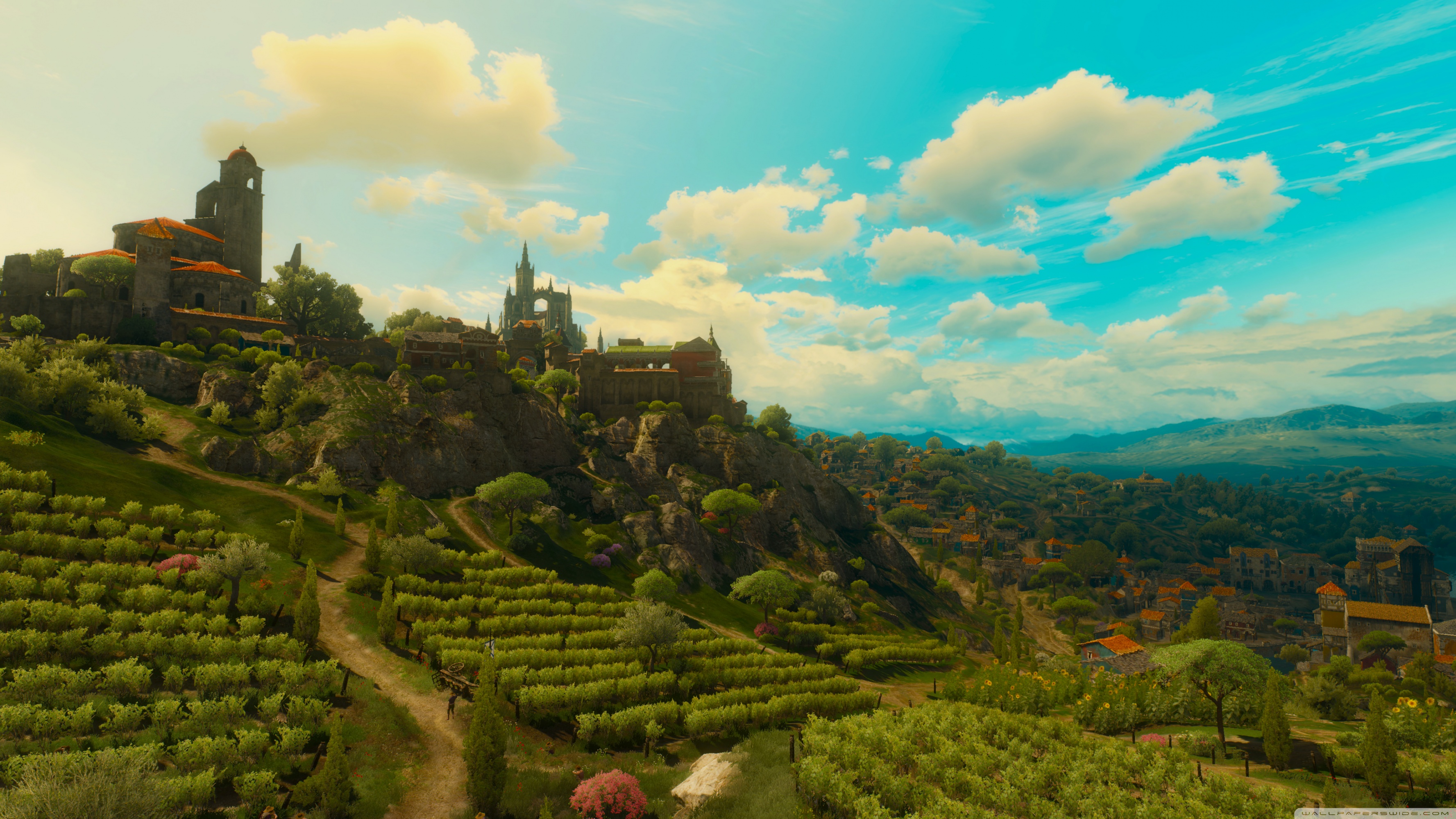 The Witcher 3 Wild Hunt Blood and Wine Toussaint Landscape 4K UHD Wallpaper for UltraHD Desktop and TV, Widescreen and UltraWide Display, Smartphone and Tablet Devices