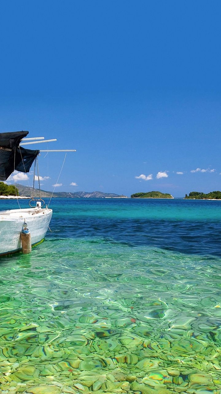 Beach Summer Boat Wallpaper iPhone Wallpaper