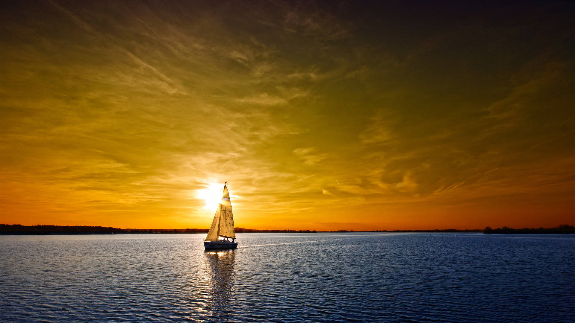 Download Boat Sails The Summer Sea Desktop Wallpaper