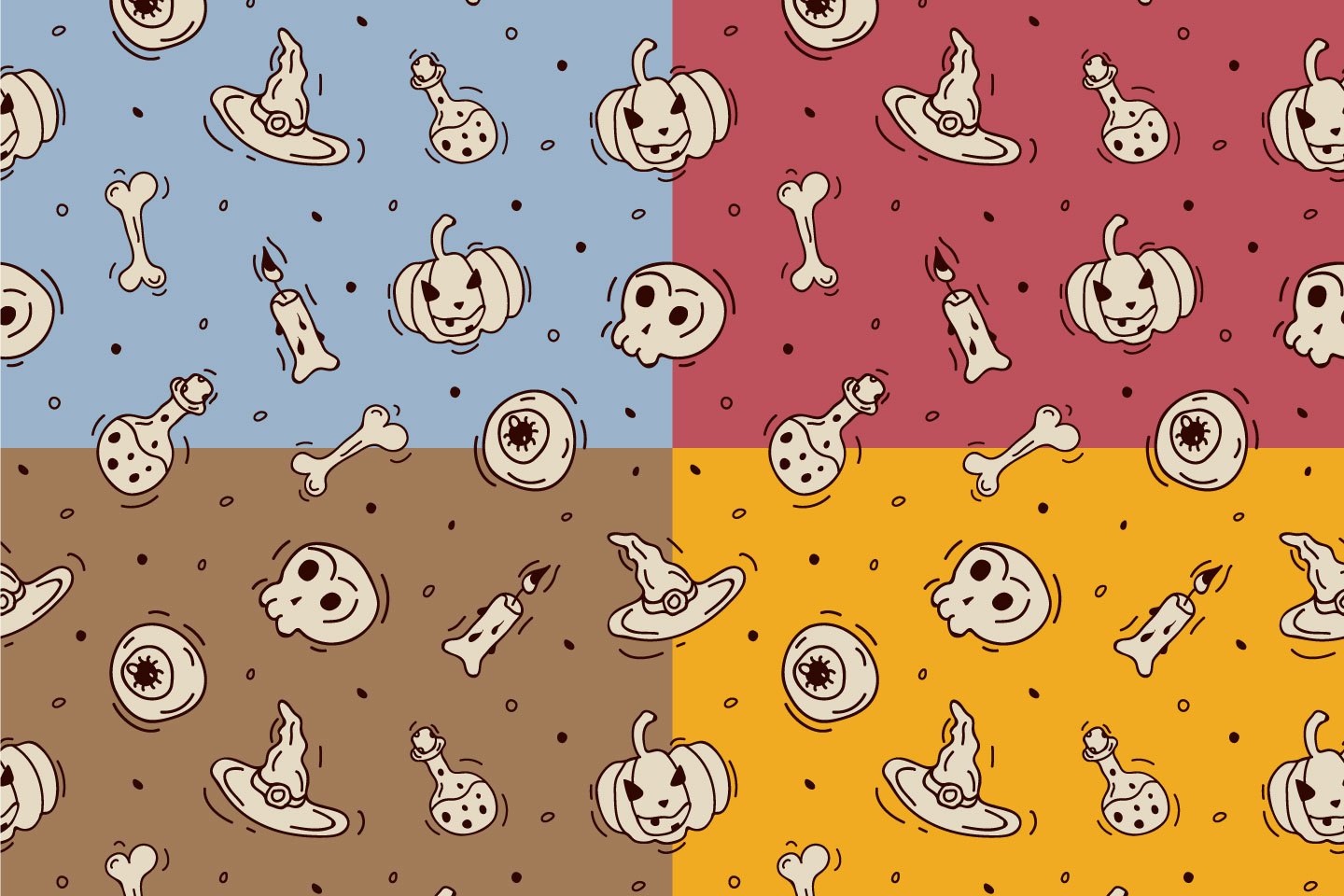 Halloween Vector Free Seamless Pattern