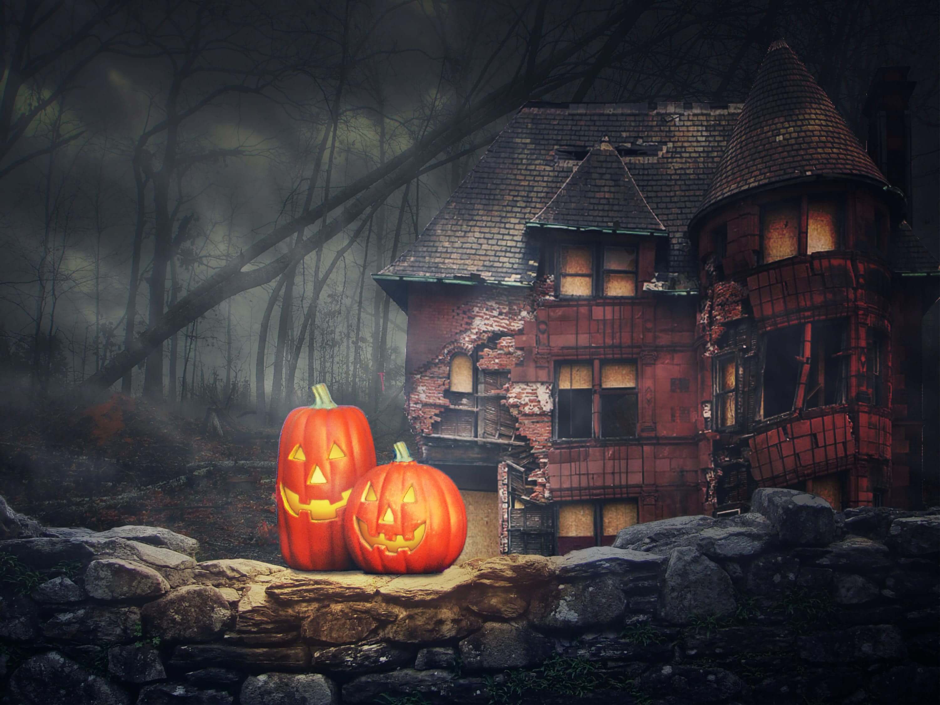 Scary Halloween 2020 Wallpaper HD, Background, Pumpkins, Witches, Bats & Ghosts