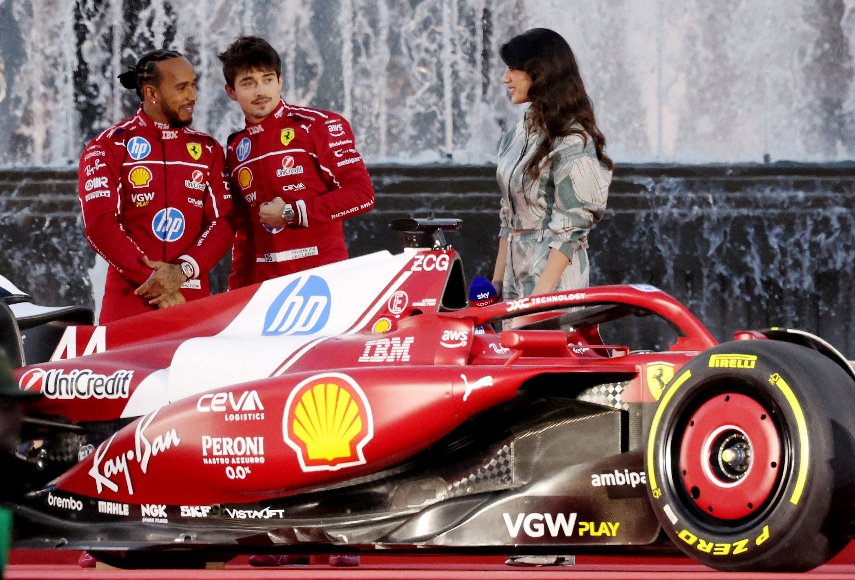 Hamilton and Leclerc put on a show for Ferrari fans